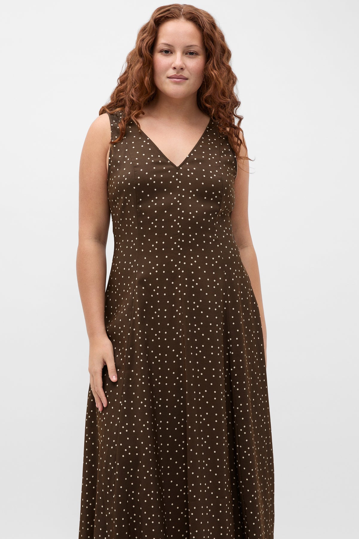 Spot Print Midi Dress