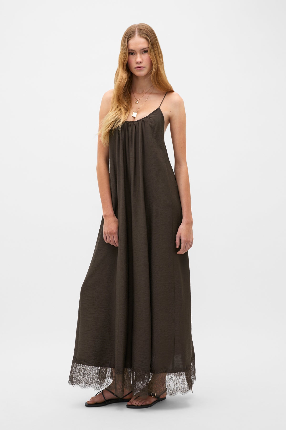 Crinkle Lace Full Maxi Dress