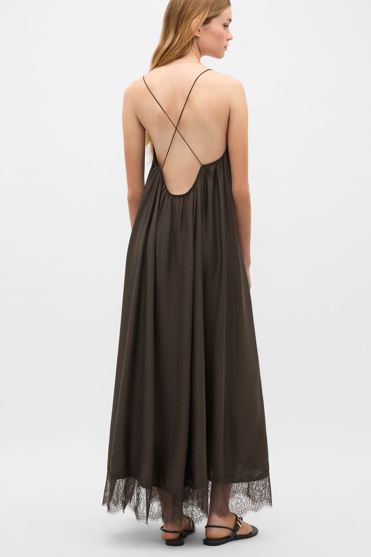 Crinkle Lace Full Maxi Dress