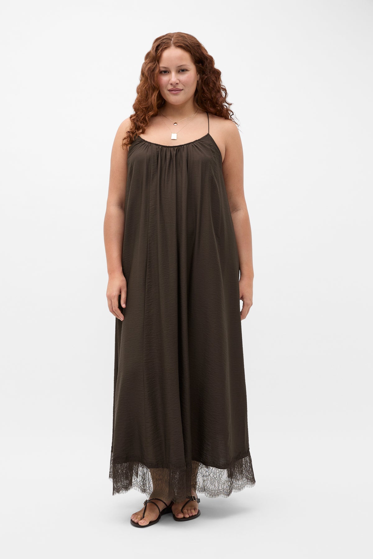 Crinkle Lace Full Maxi Dress