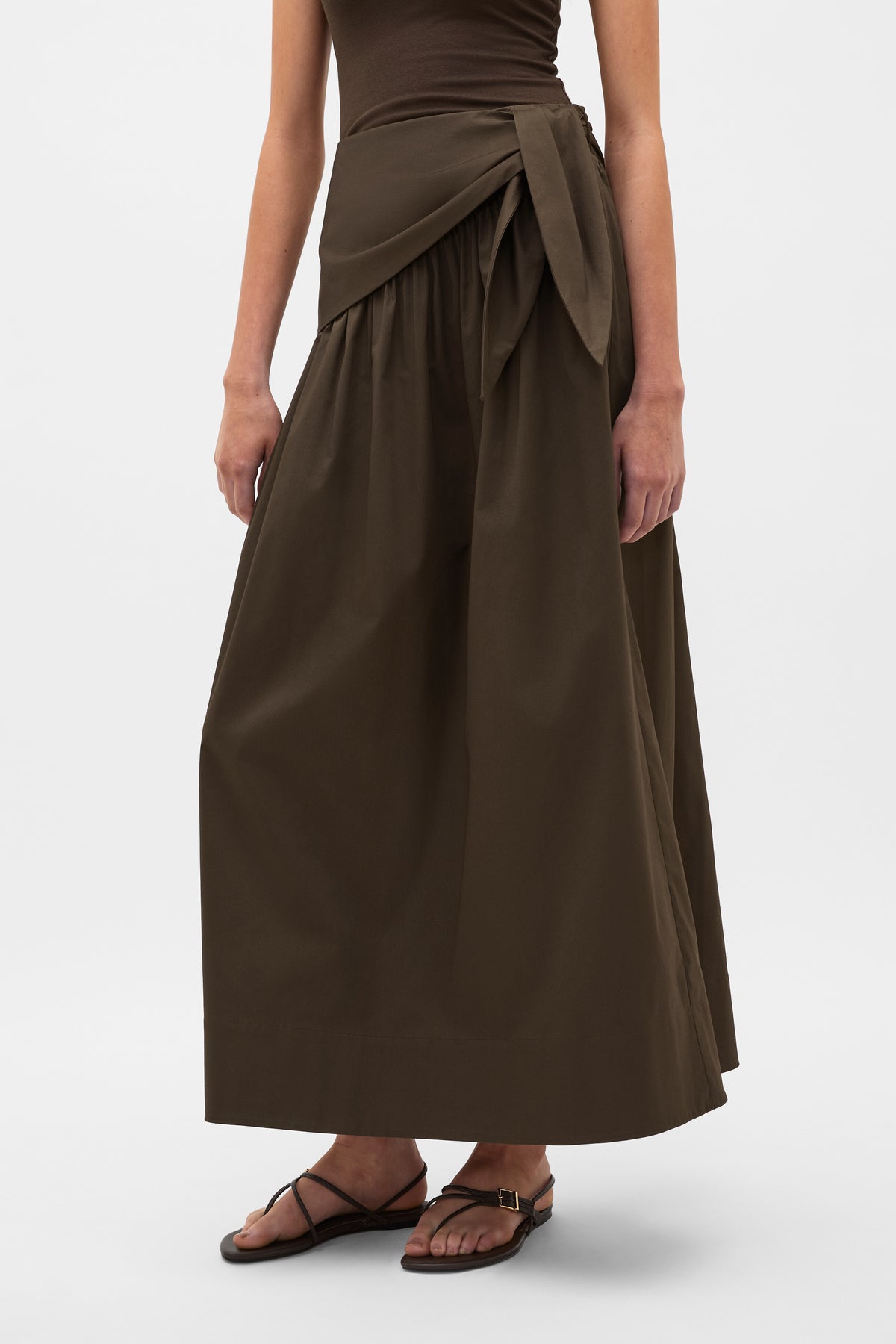 Tie Waist Midi Skirt