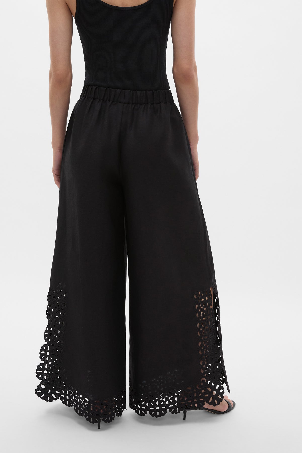 Linen Blend Cutwork Pant