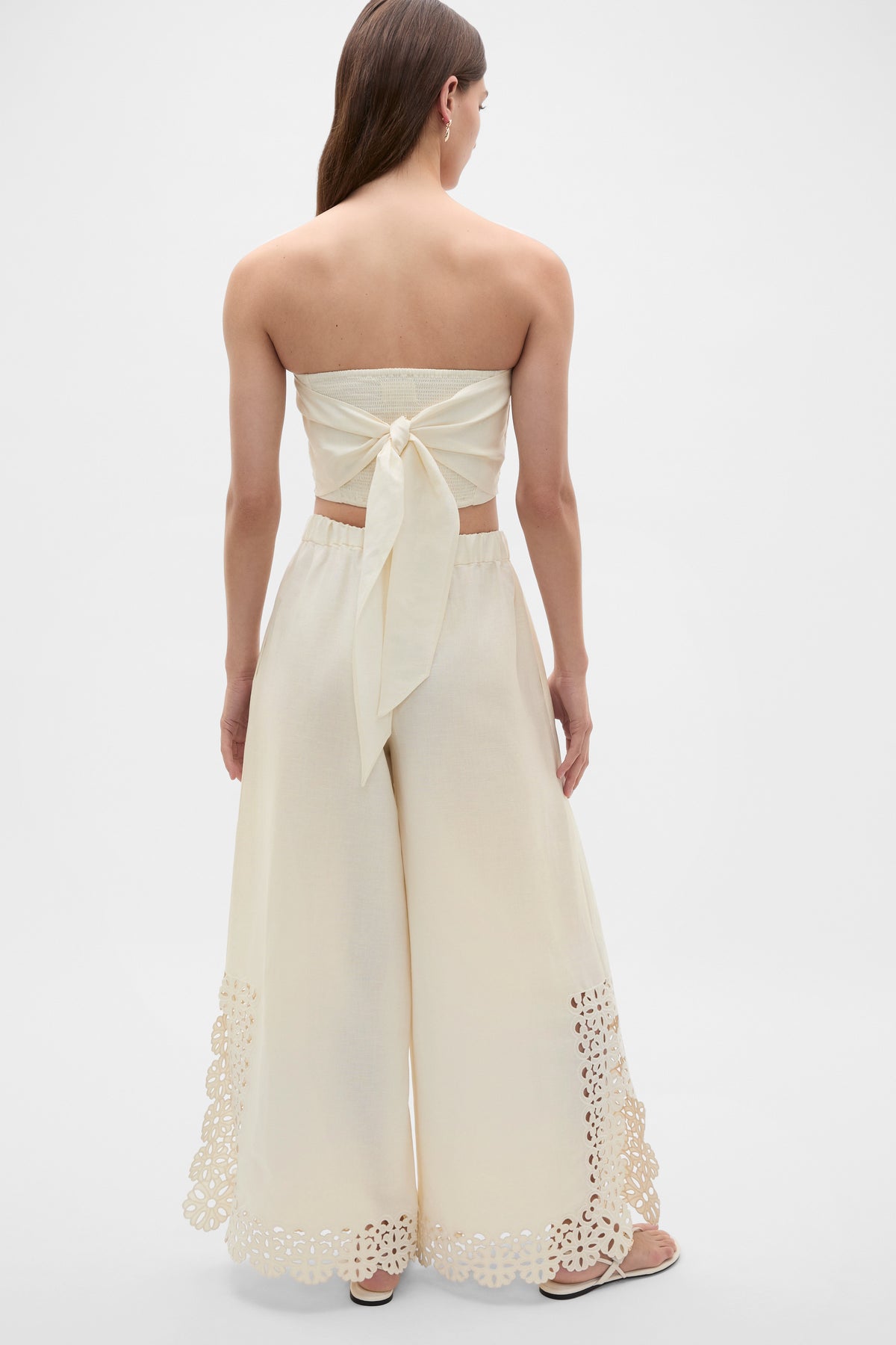Linen Blend Cutwork Pant
