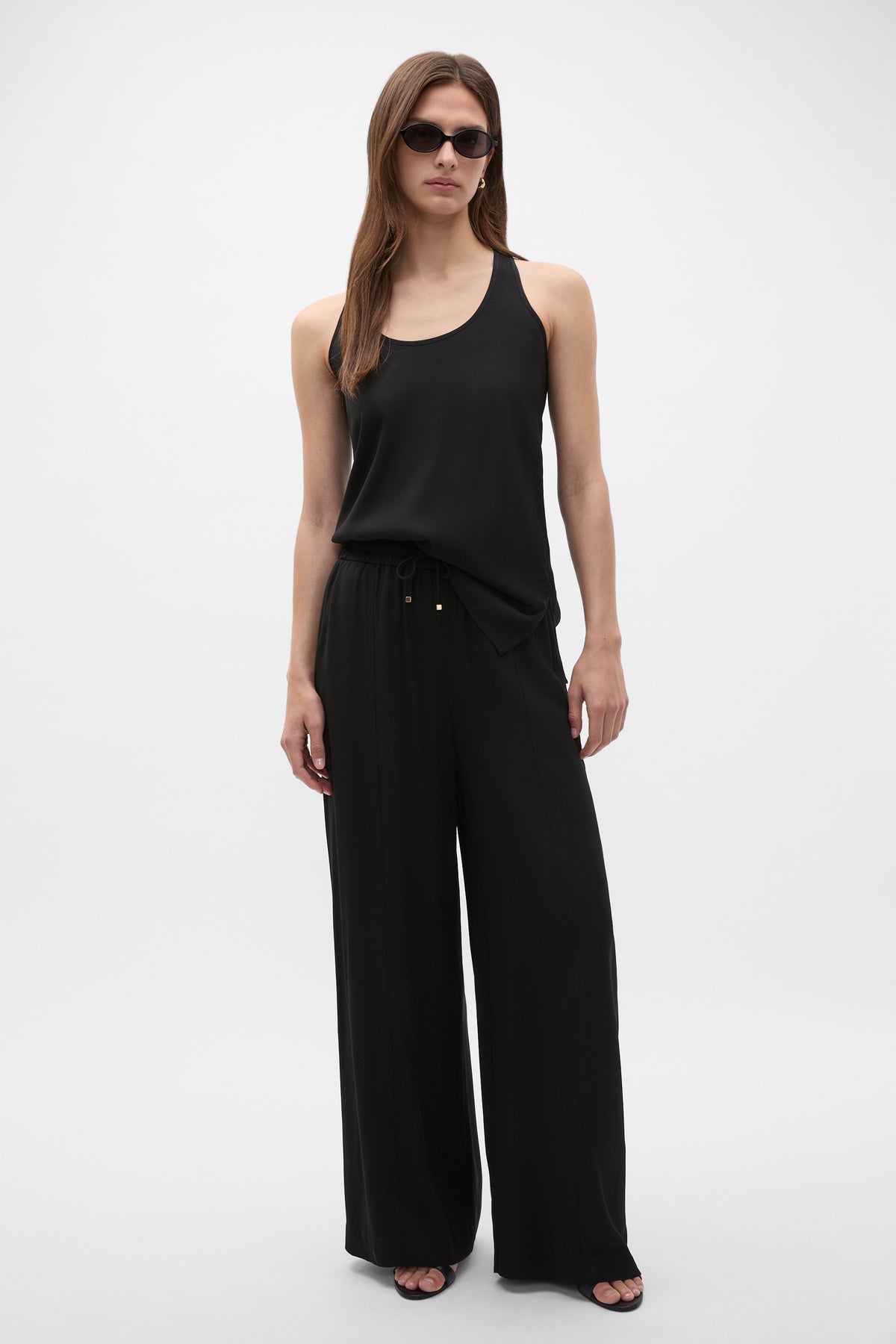 Satin Back Wide Leg Pant