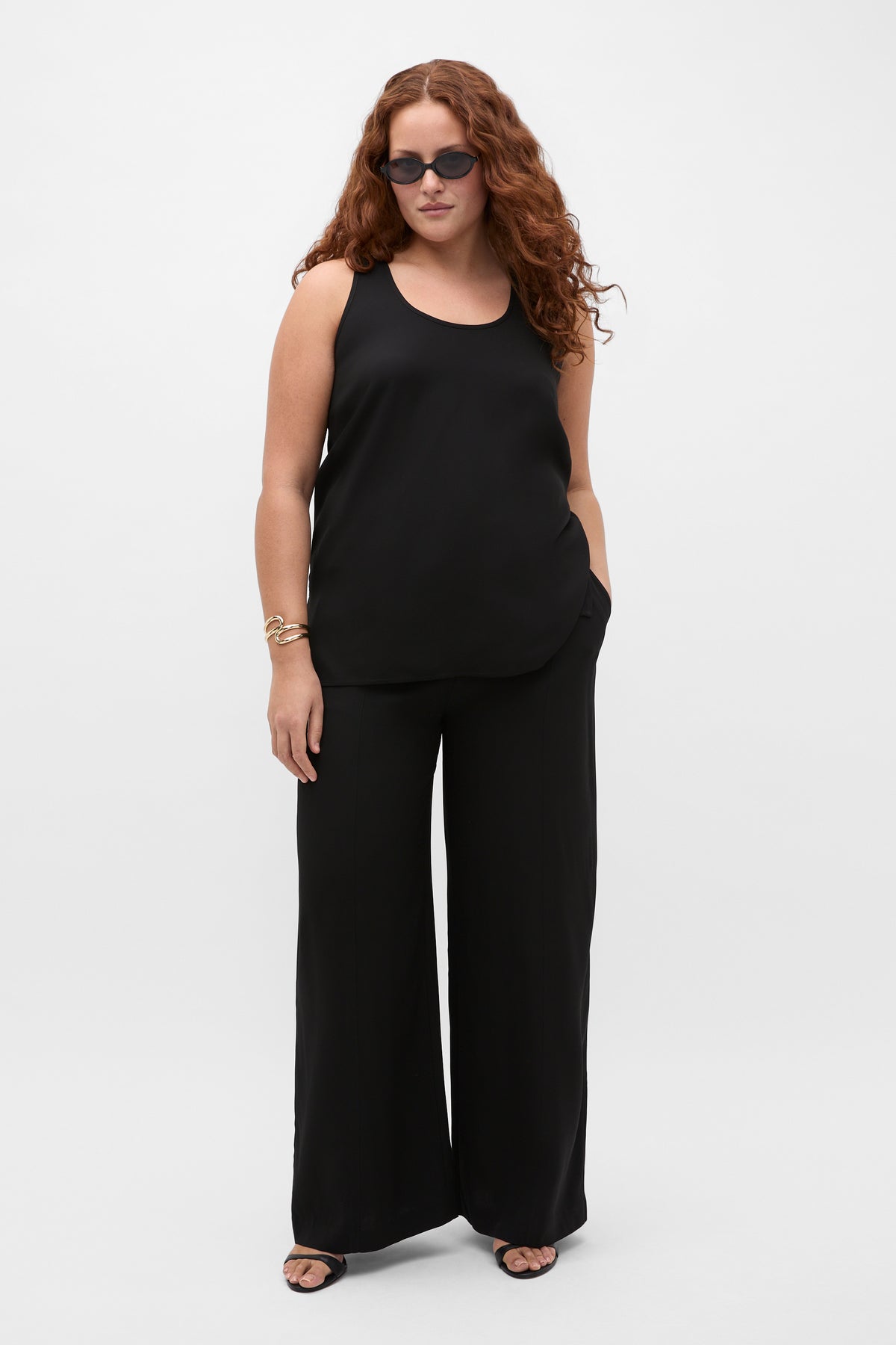 Satin Back Wide Leg Pant