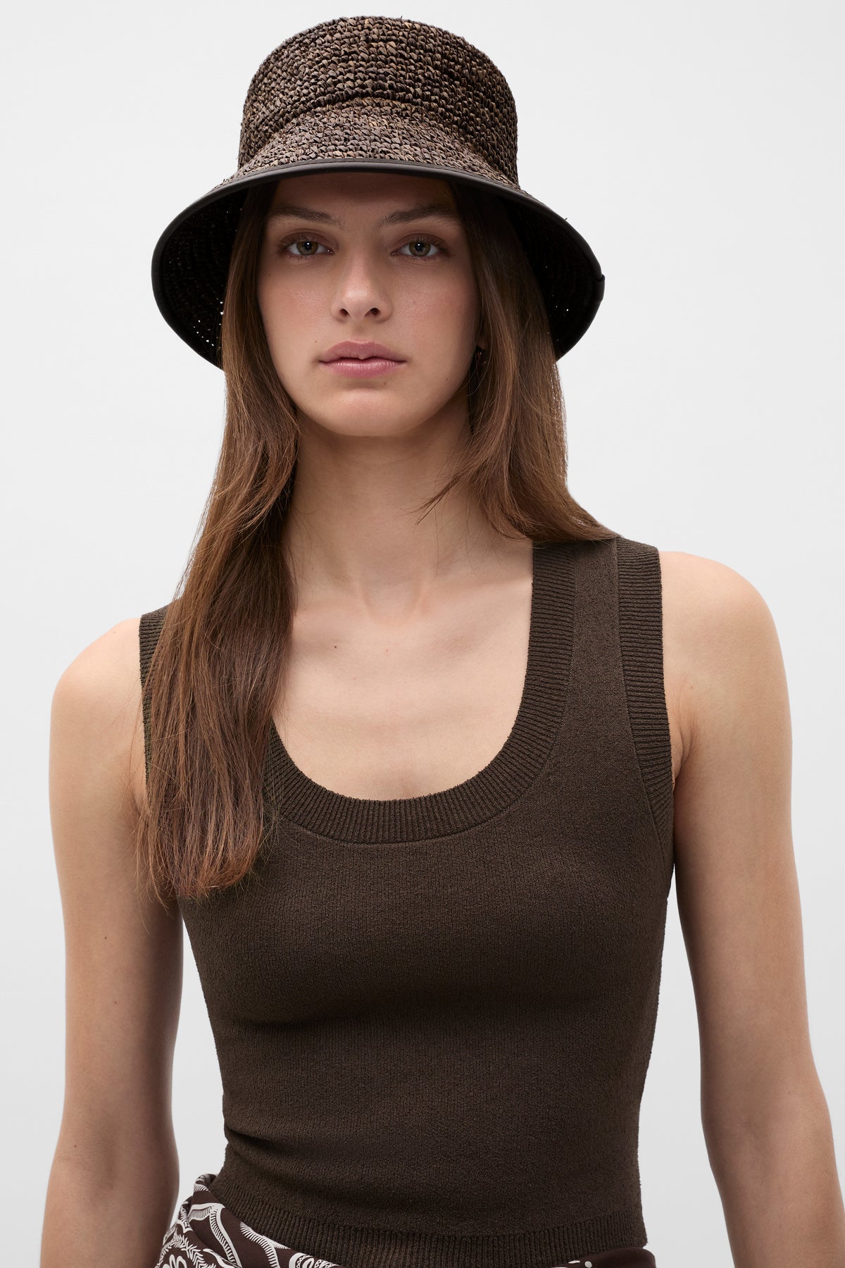 Trim Detail Raffia Bucket Hat