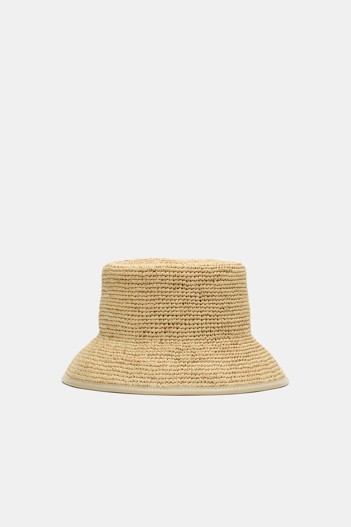 Trim Detail Raffia Bucket Hat