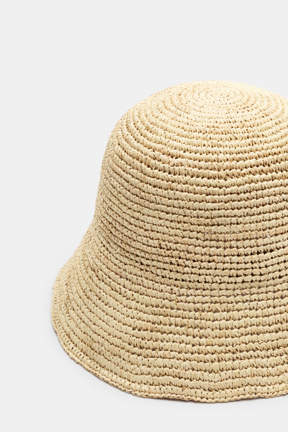 Short Brim Raffia Bucket Hat