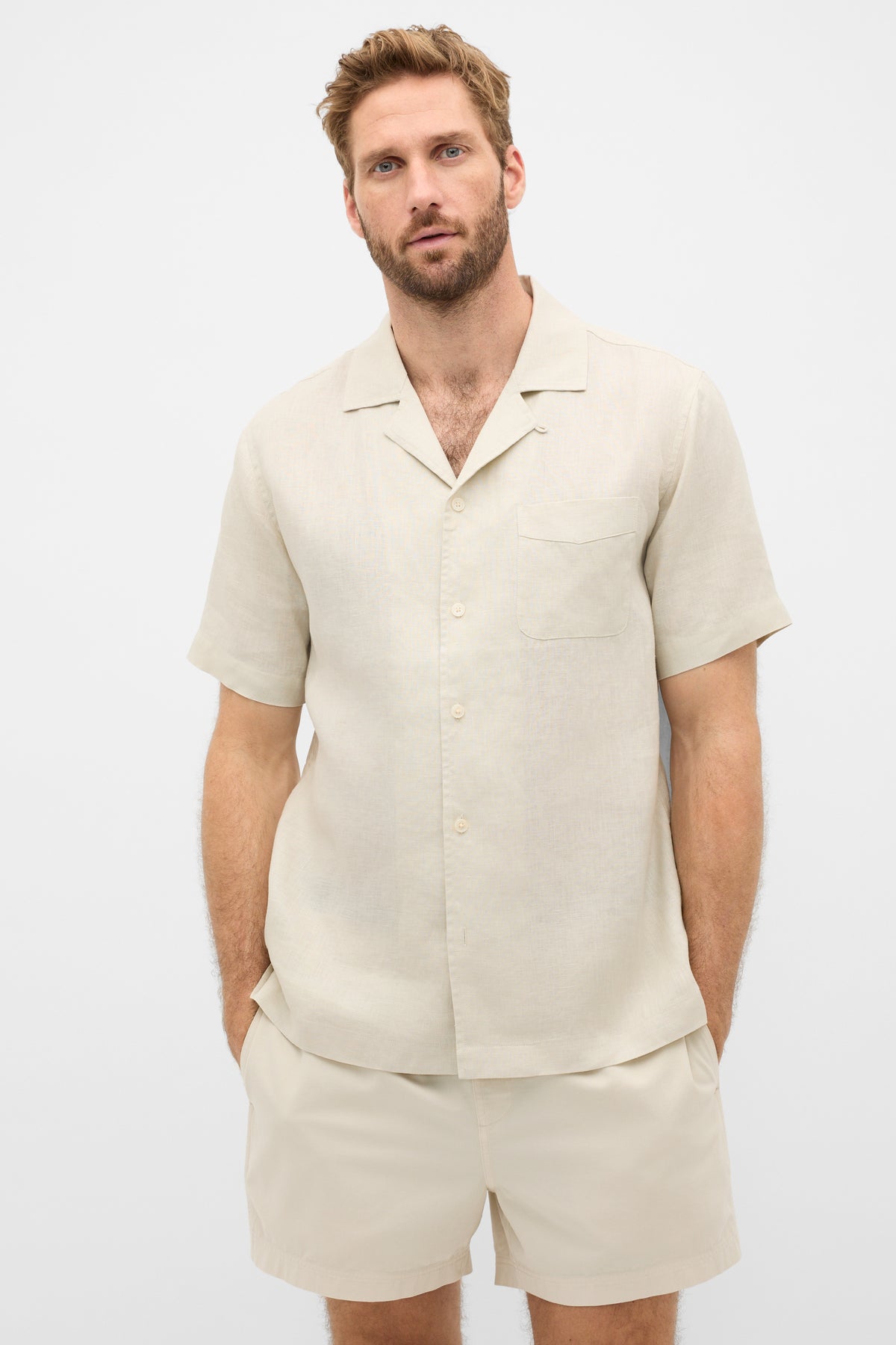 Camp Collar Linen Shirt