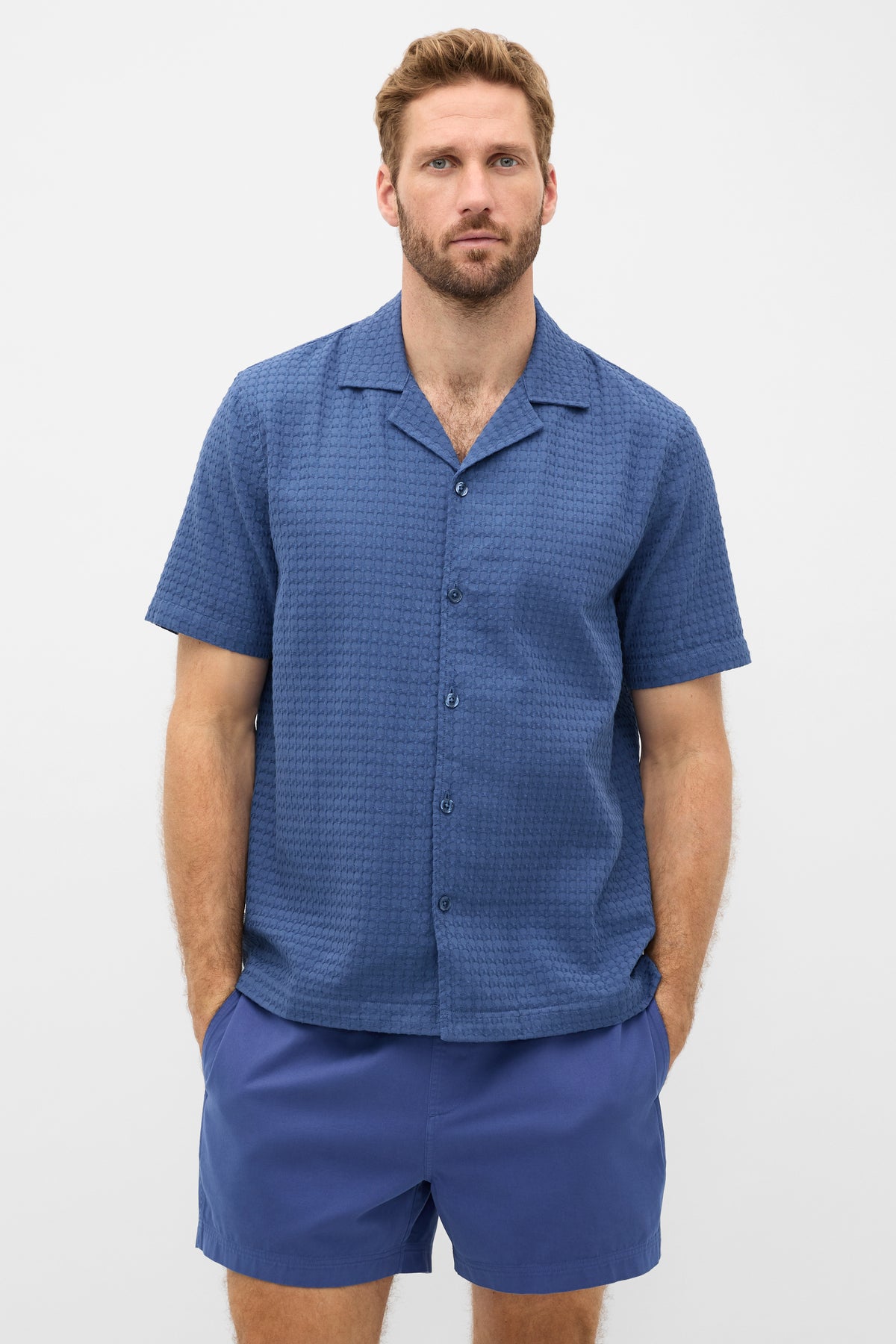 Short Sleeve Self Check Shirt