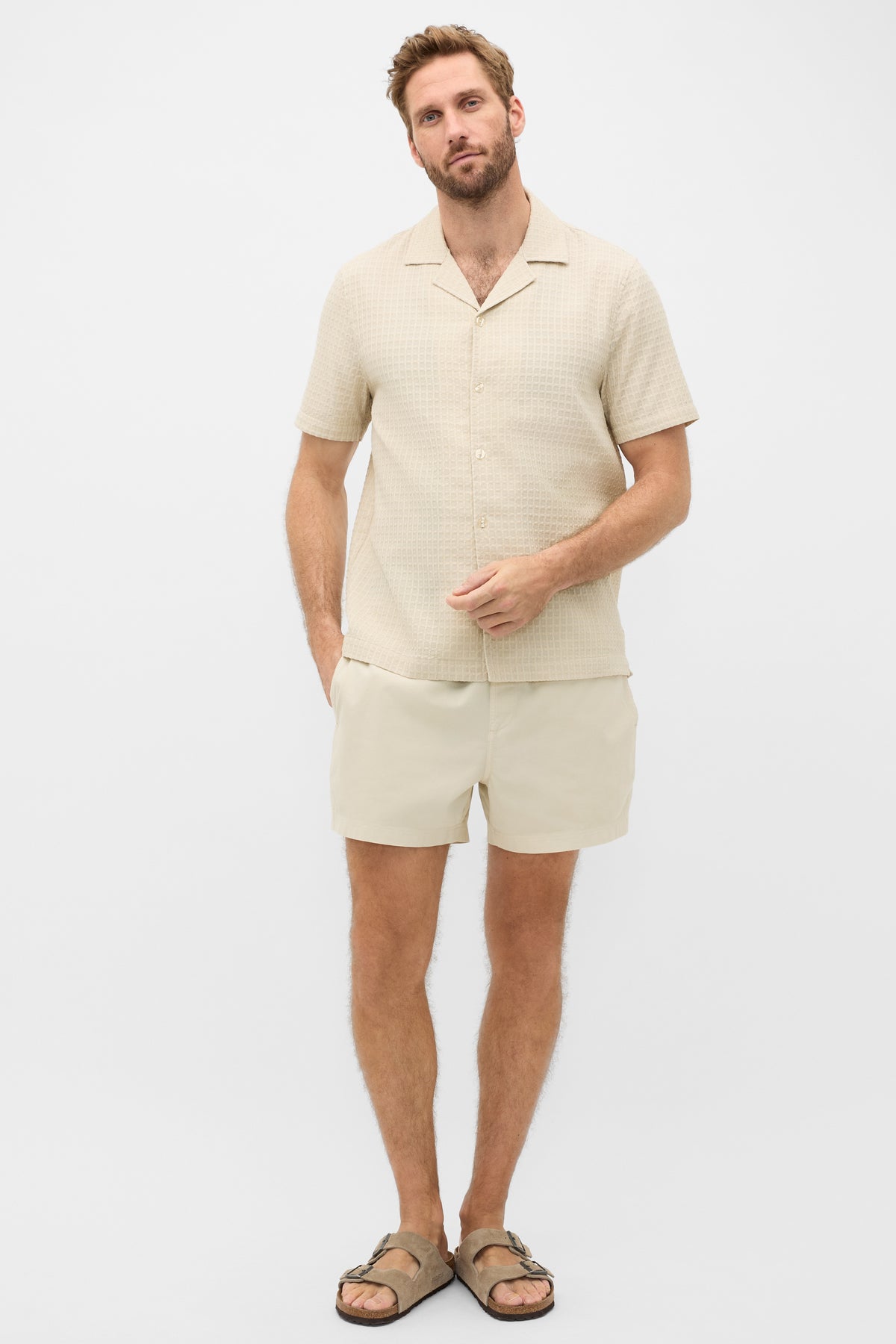 Short Sleeve Self Check Shirt