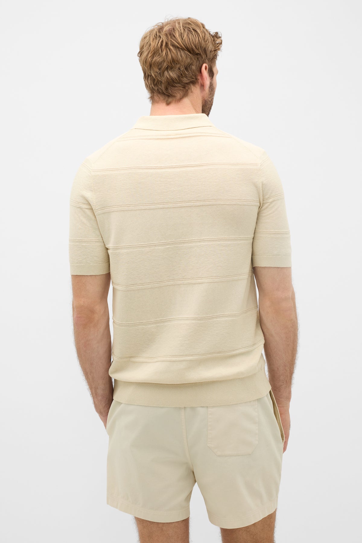 Self Stripe Knit Polo