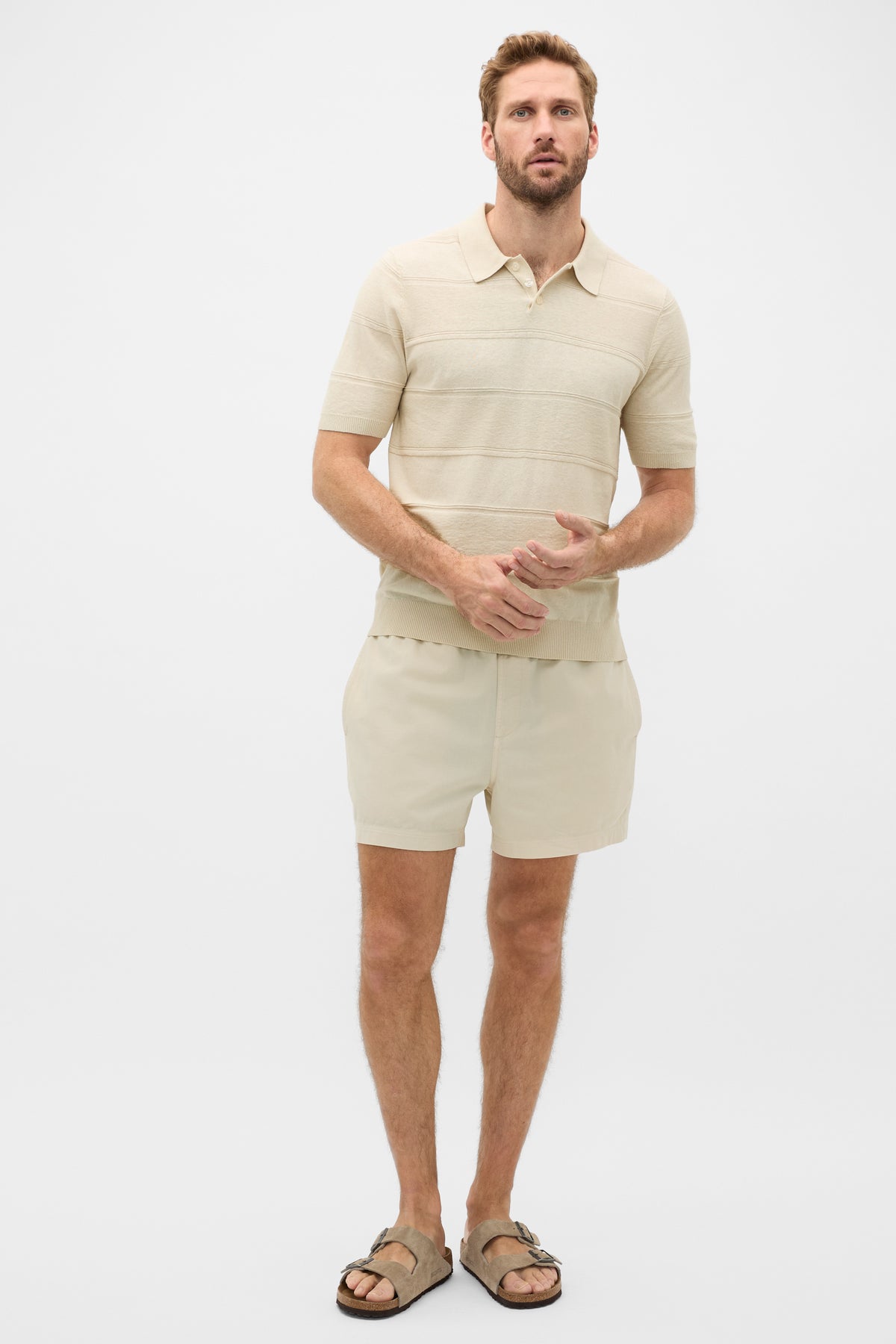 Self Stripe Knit Polo