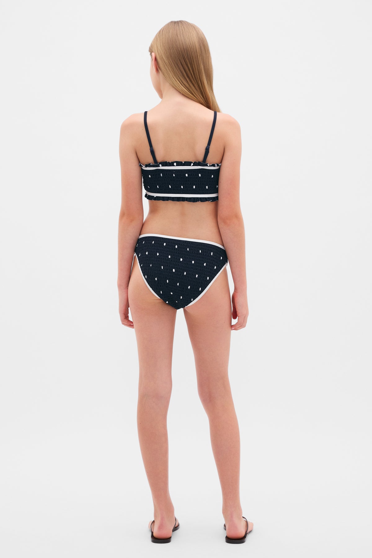 Shirred Spot Bow Bikini