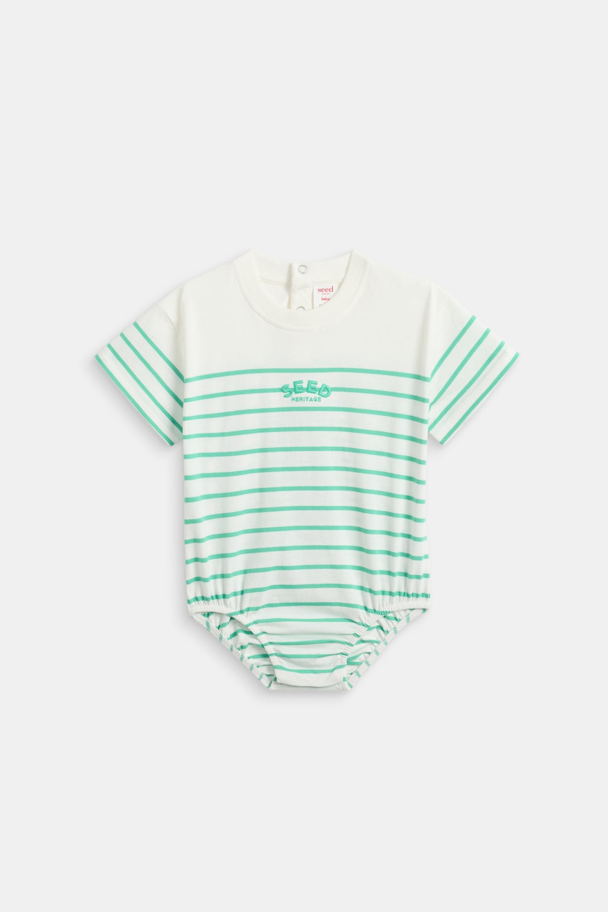 Breton Stripe Logo Romper