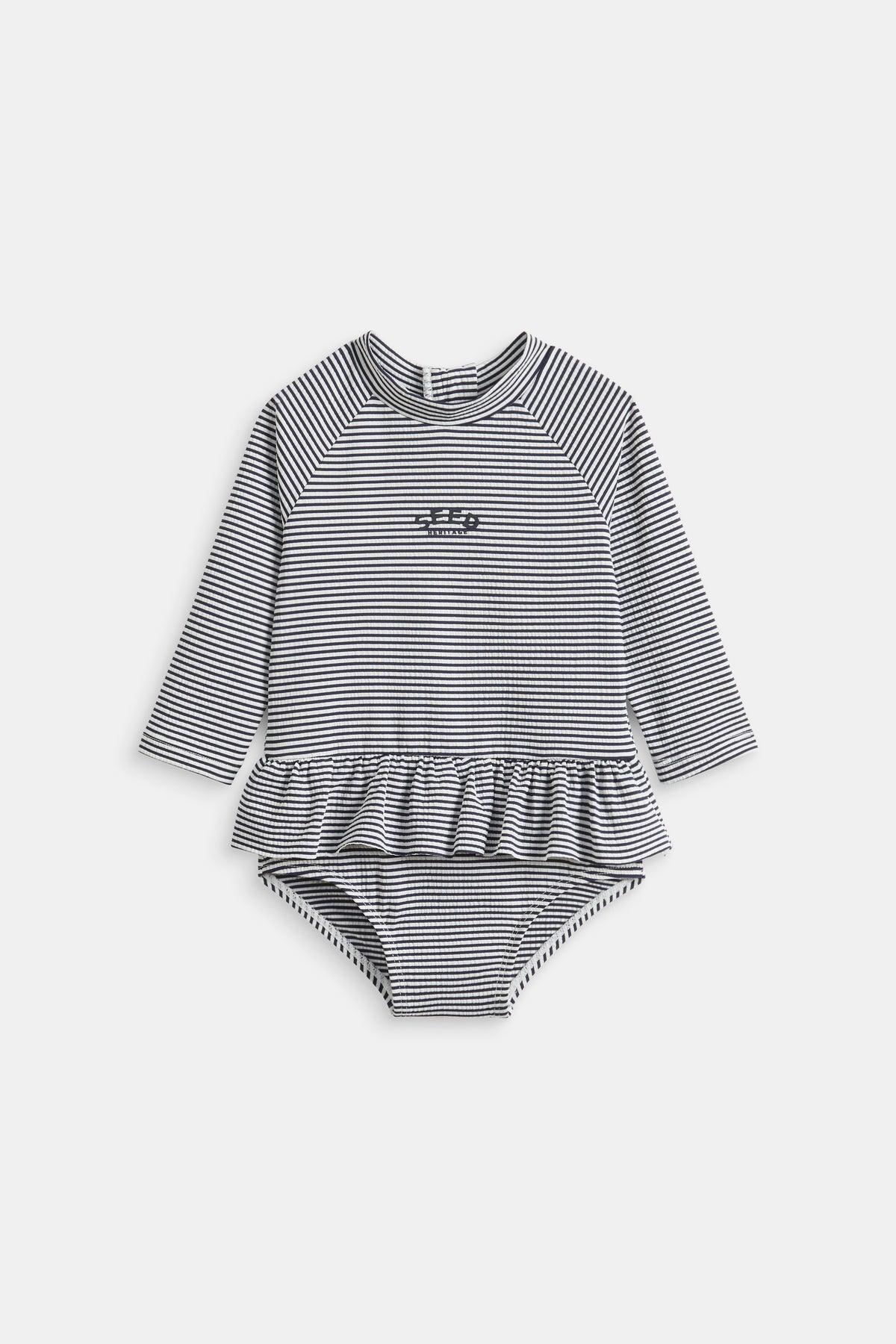 Seersucker Frill Bather
