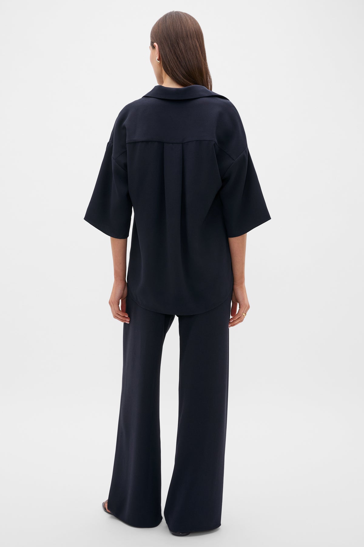 Woven Crepe Relaxed Shirt
