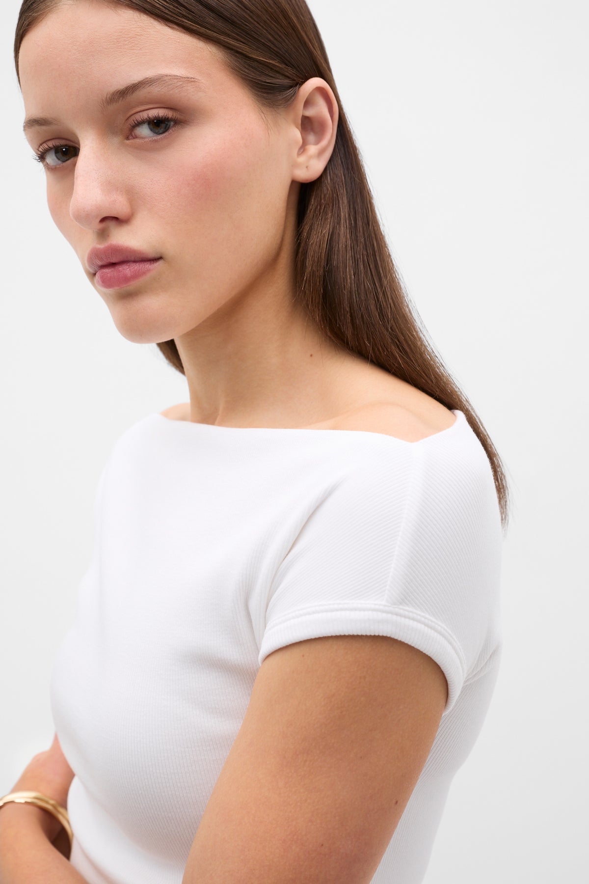 Rib Off The Shoulder Top