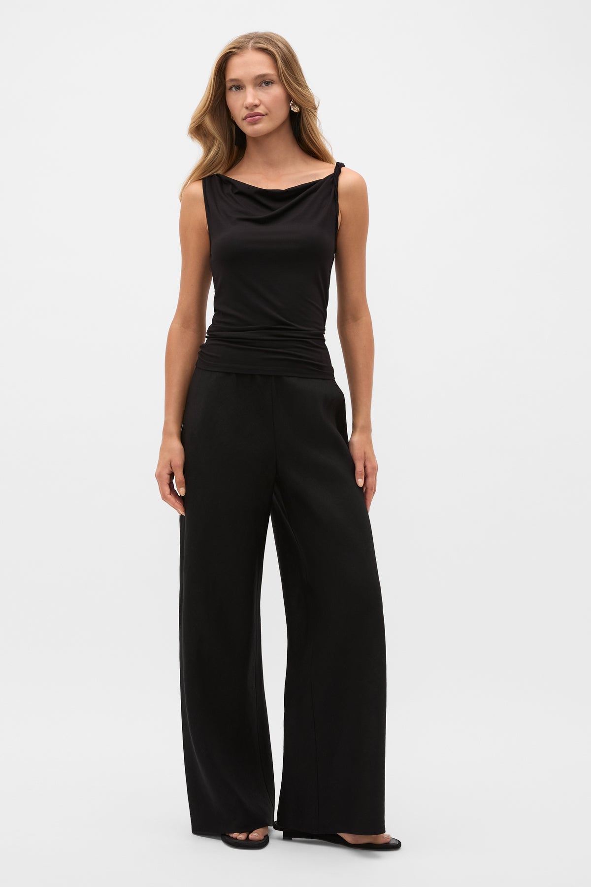 Twist Shoulder Drape Tank