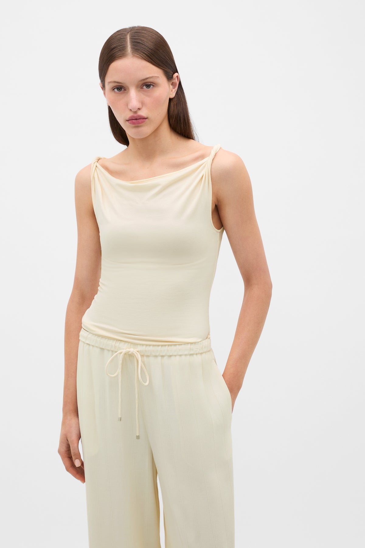 Twist Shoulder Drape Tank