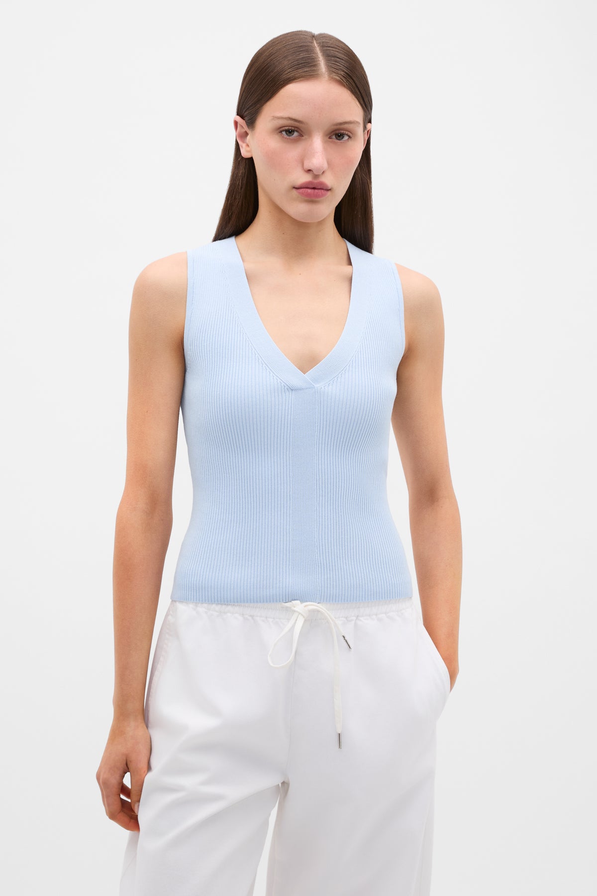 Cotton Blend V Neck Tank