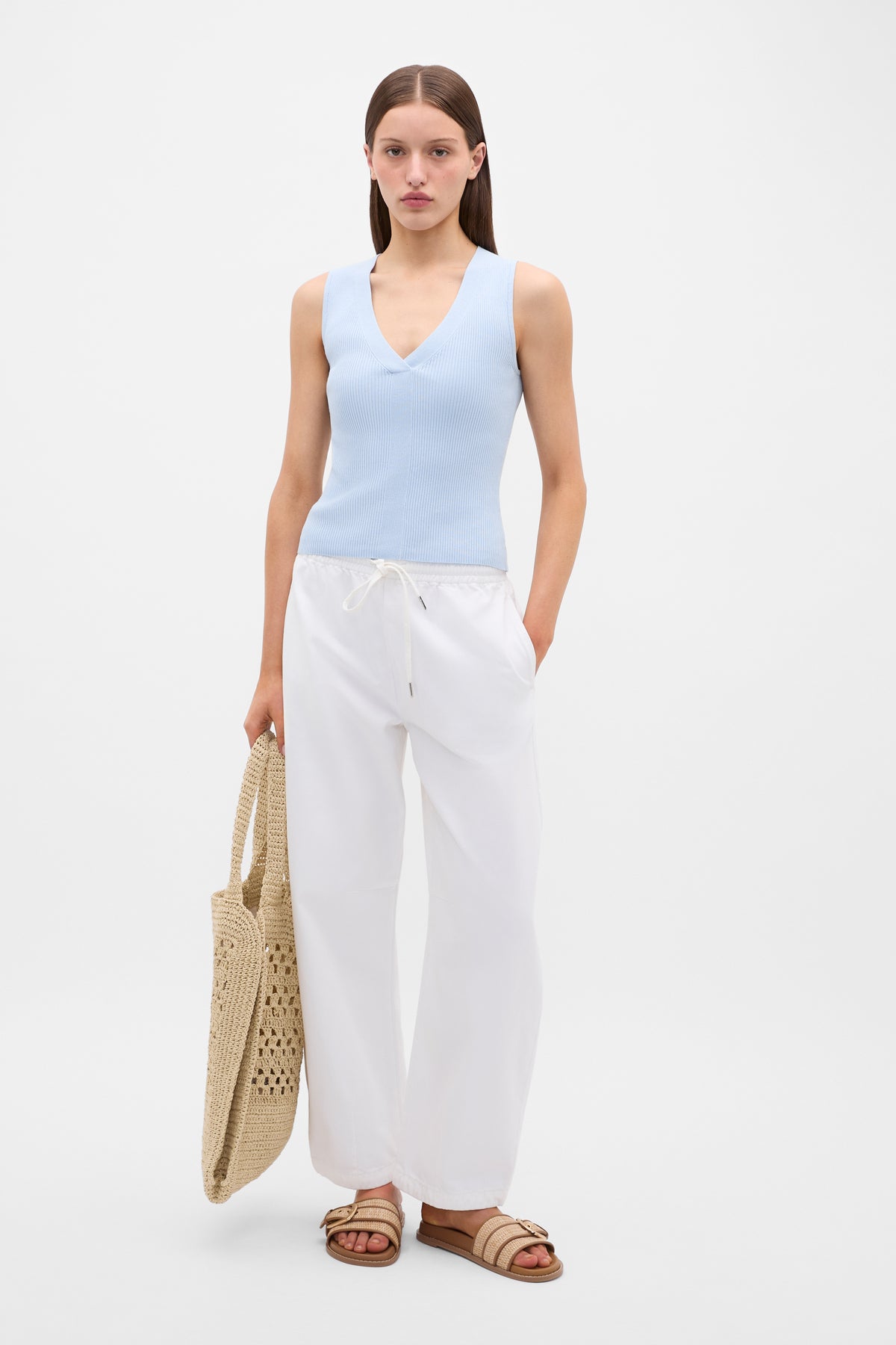 Cotton Blend V Neck Tank