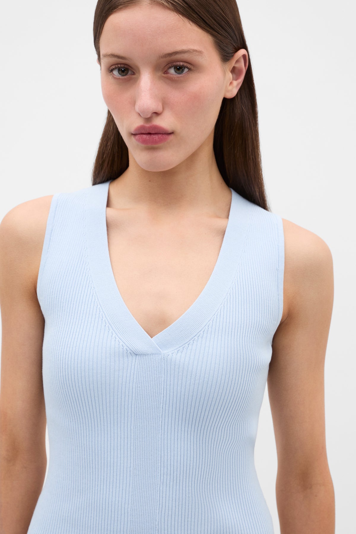 Cotton Blend V Neck Tank
