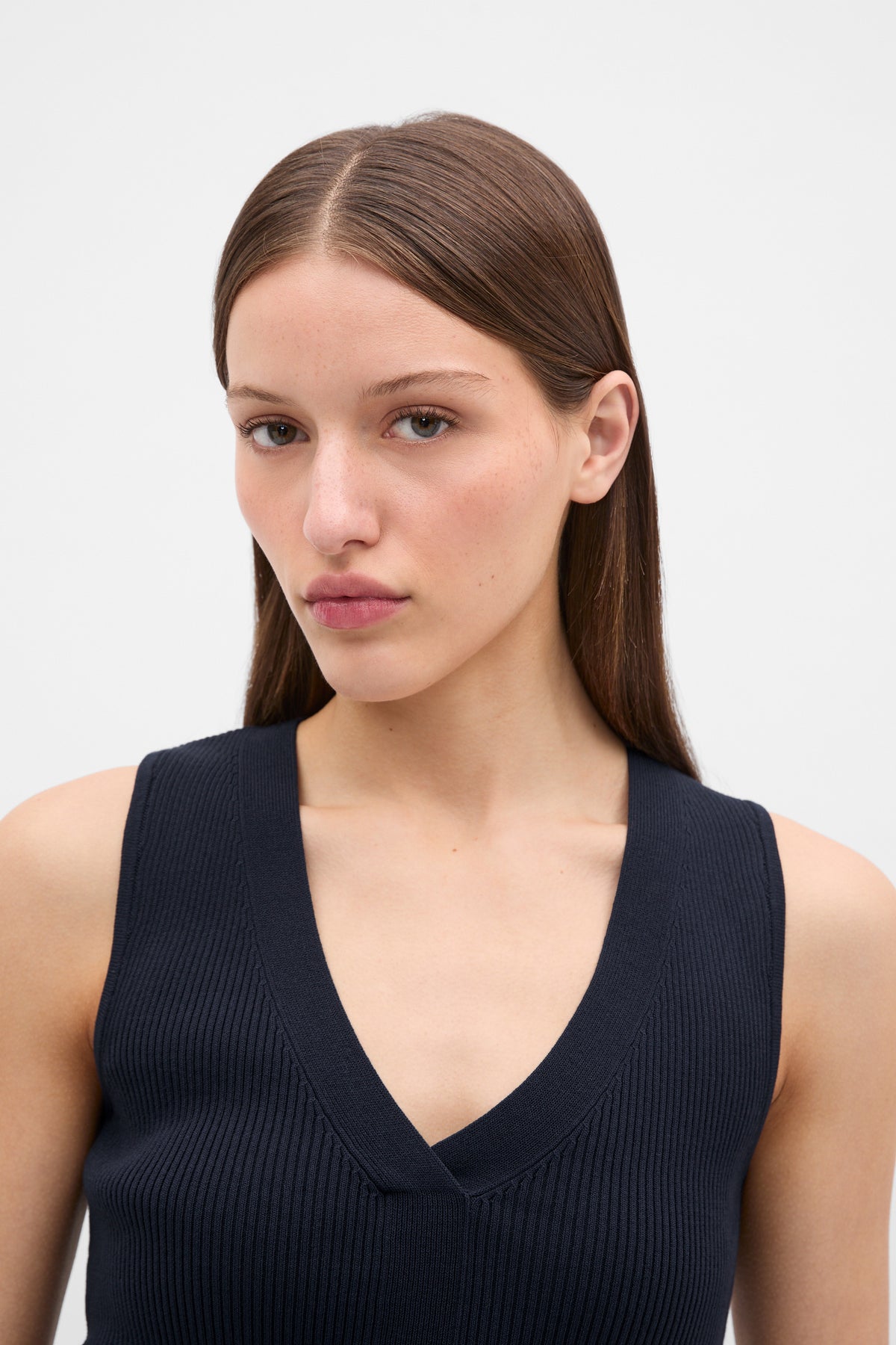 Cotton Blend V Neck Tank
