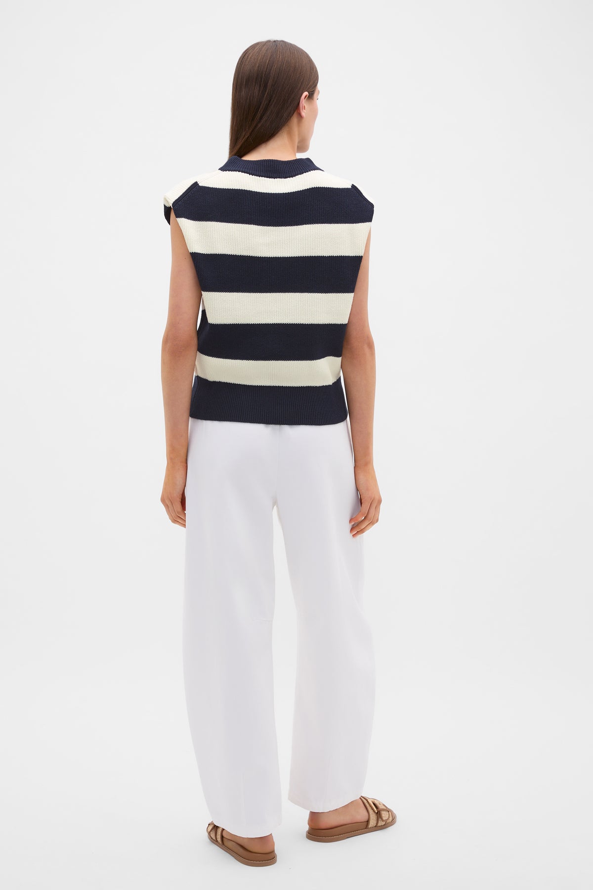 Cotton Blend Extended Shoulder Knit