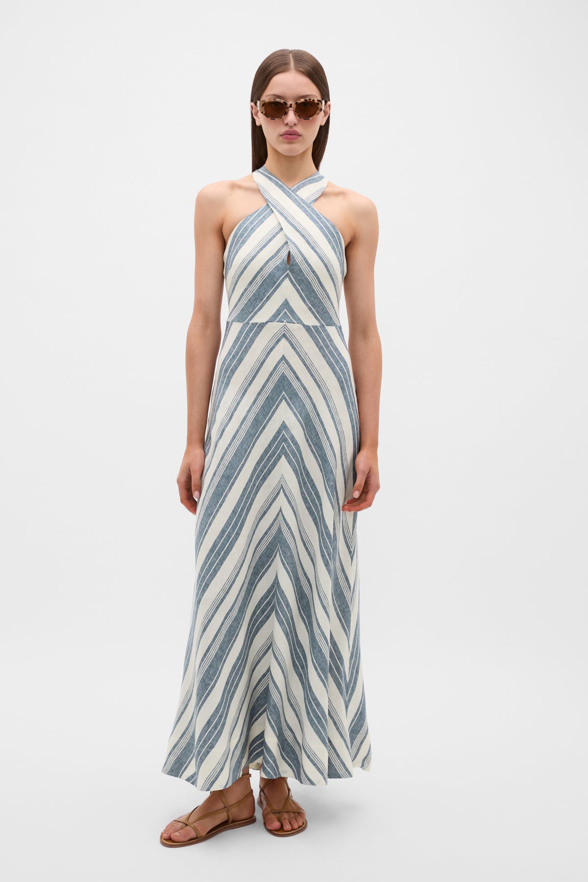 Linen Halter Midi Dress