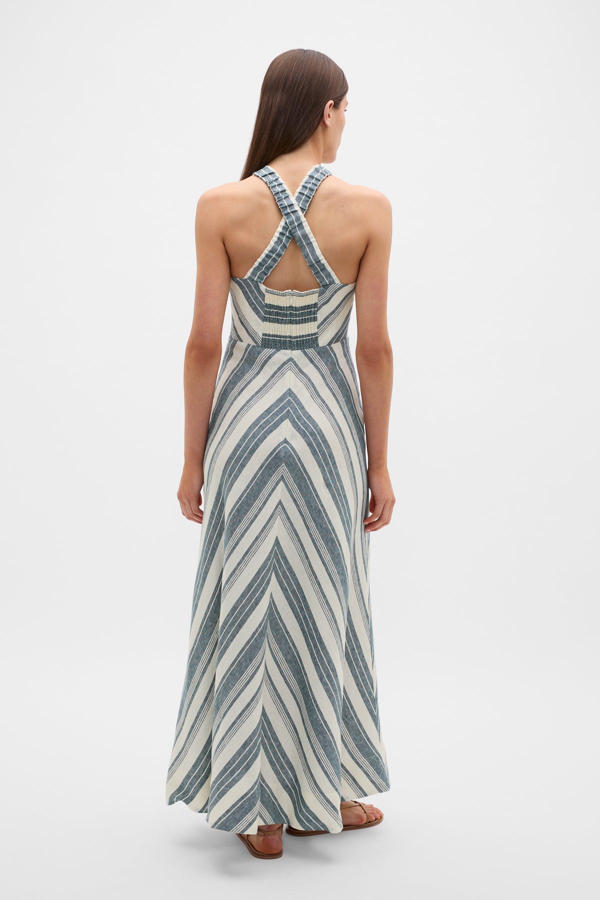 Linen Halter Midi Dress