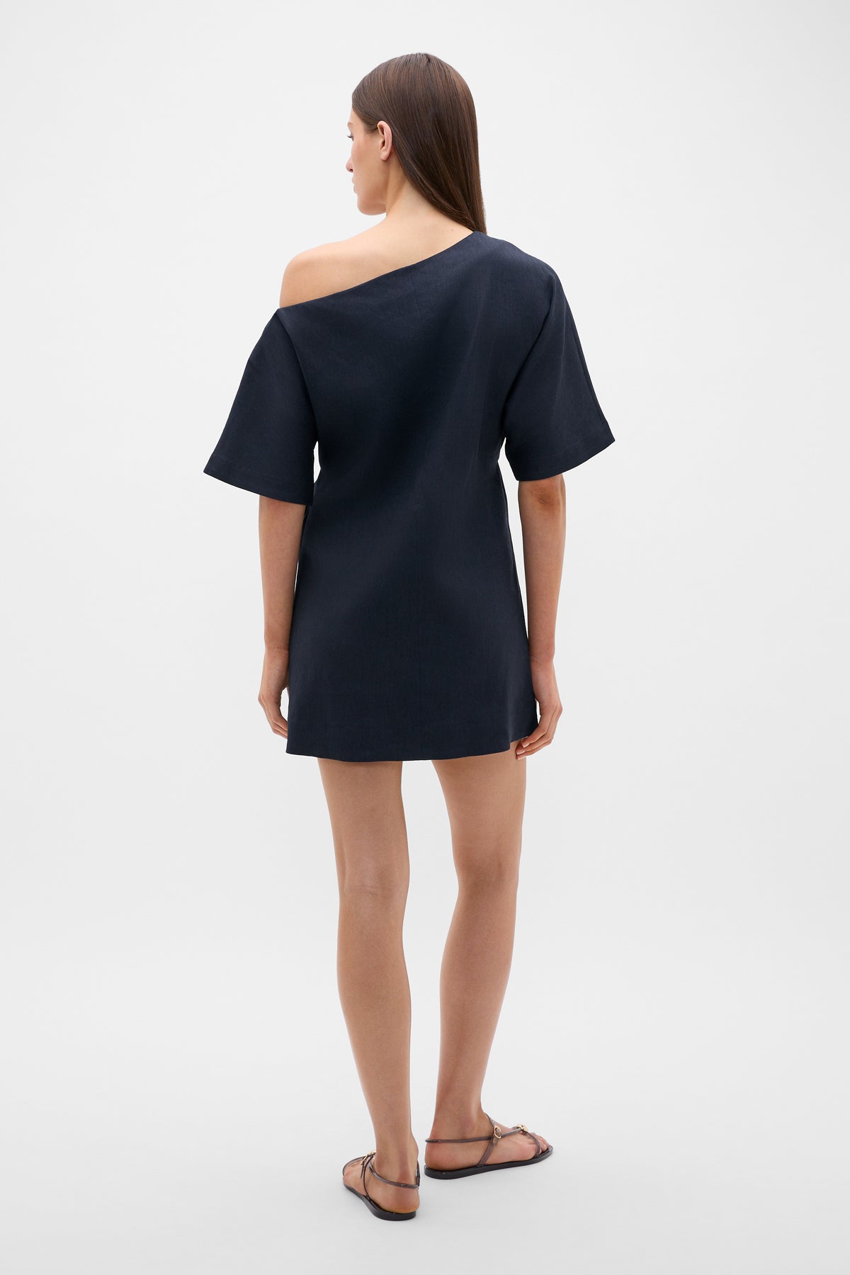 Drape Shoulder Mini Dress