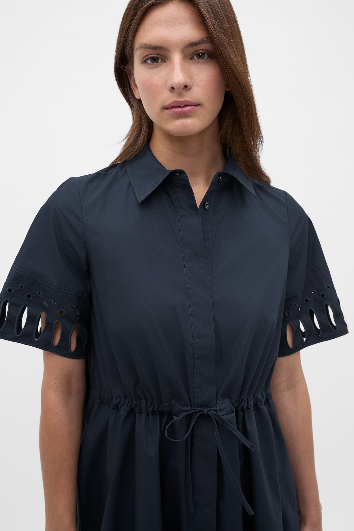 Poplin Cutwork Shirt Dress