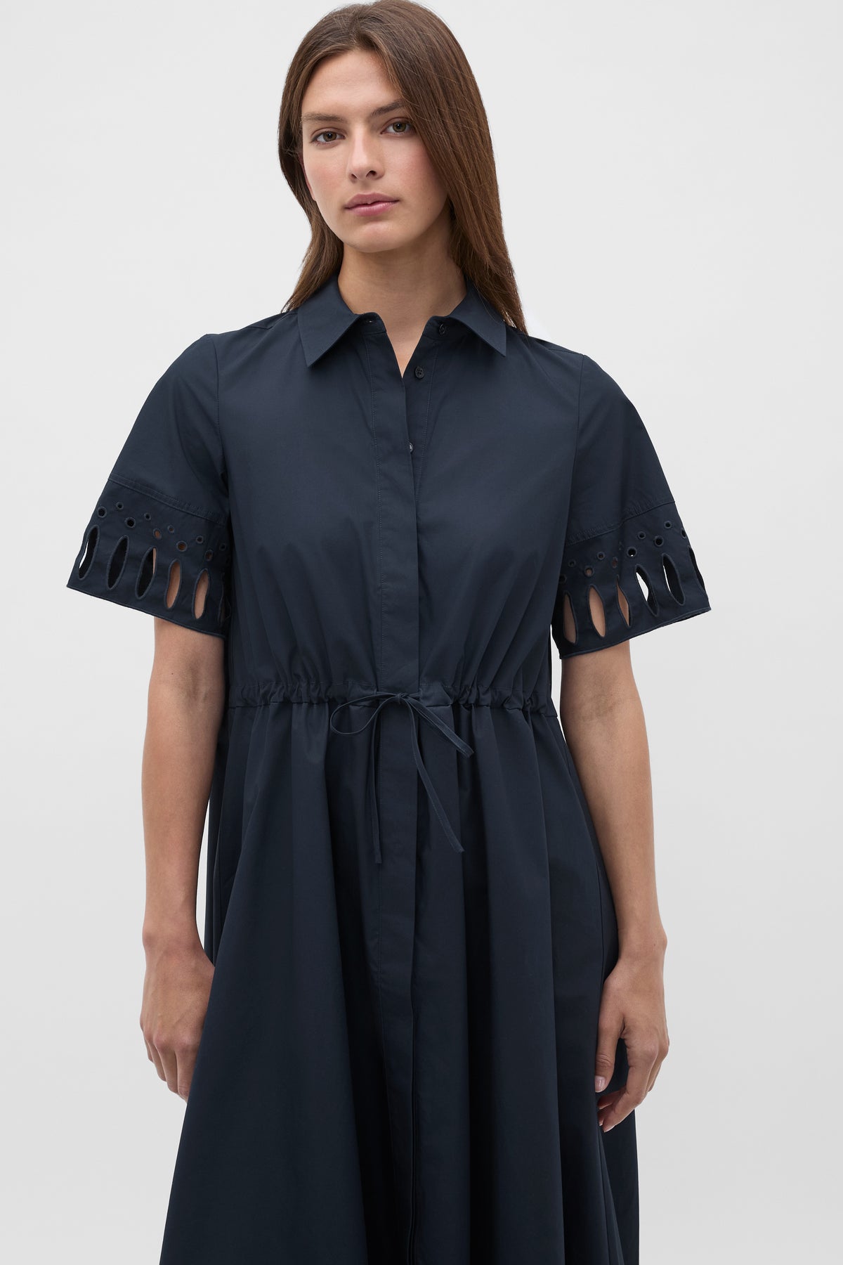 Poplin Cutwork Shirt Dress