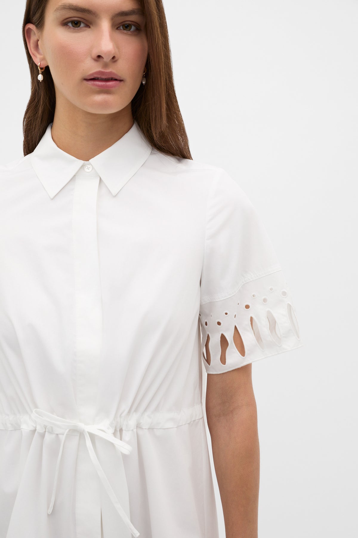 Poplin Cutwork Shirt Dress