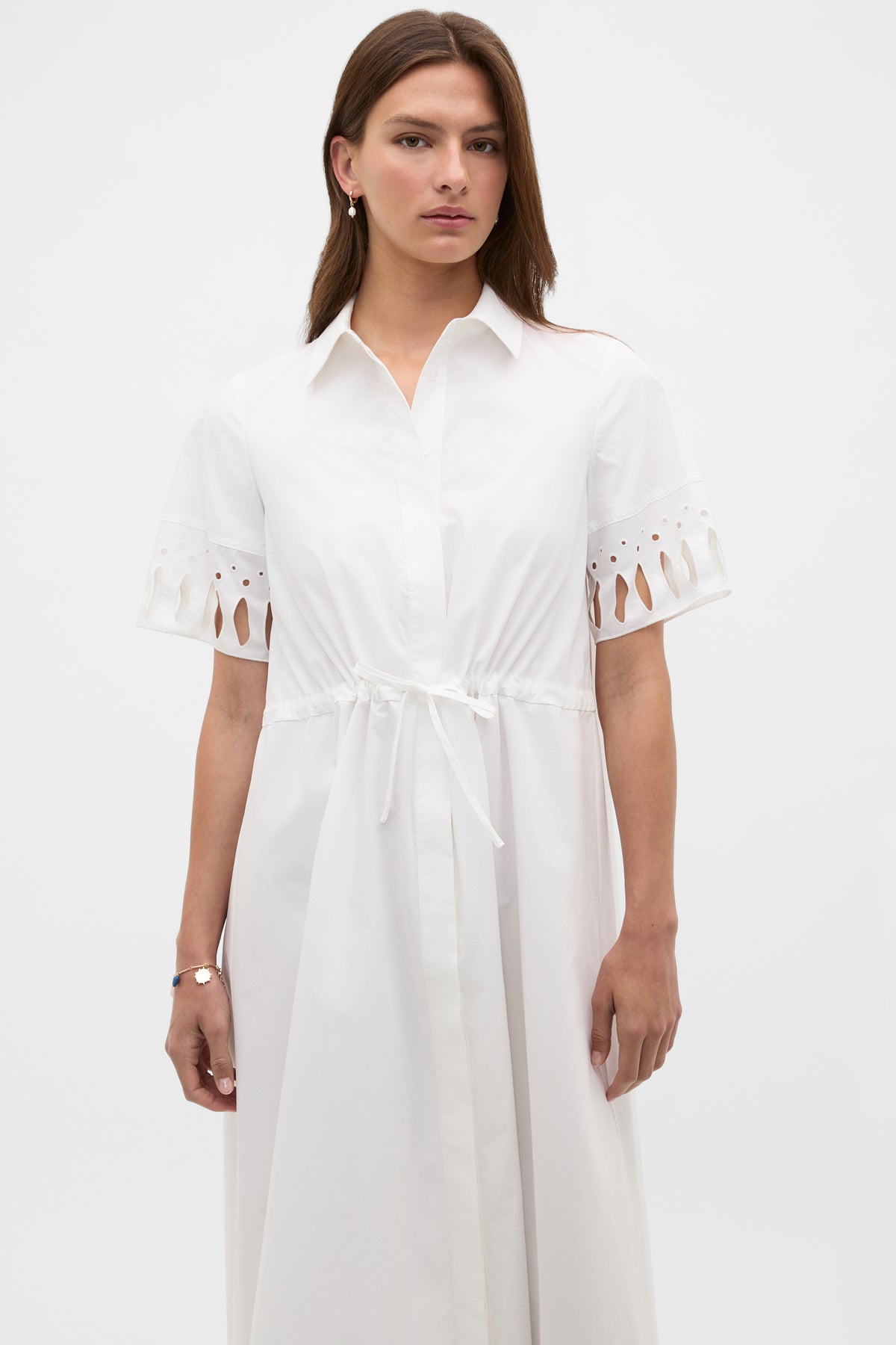 Poplin Cutwork Shirt Dress