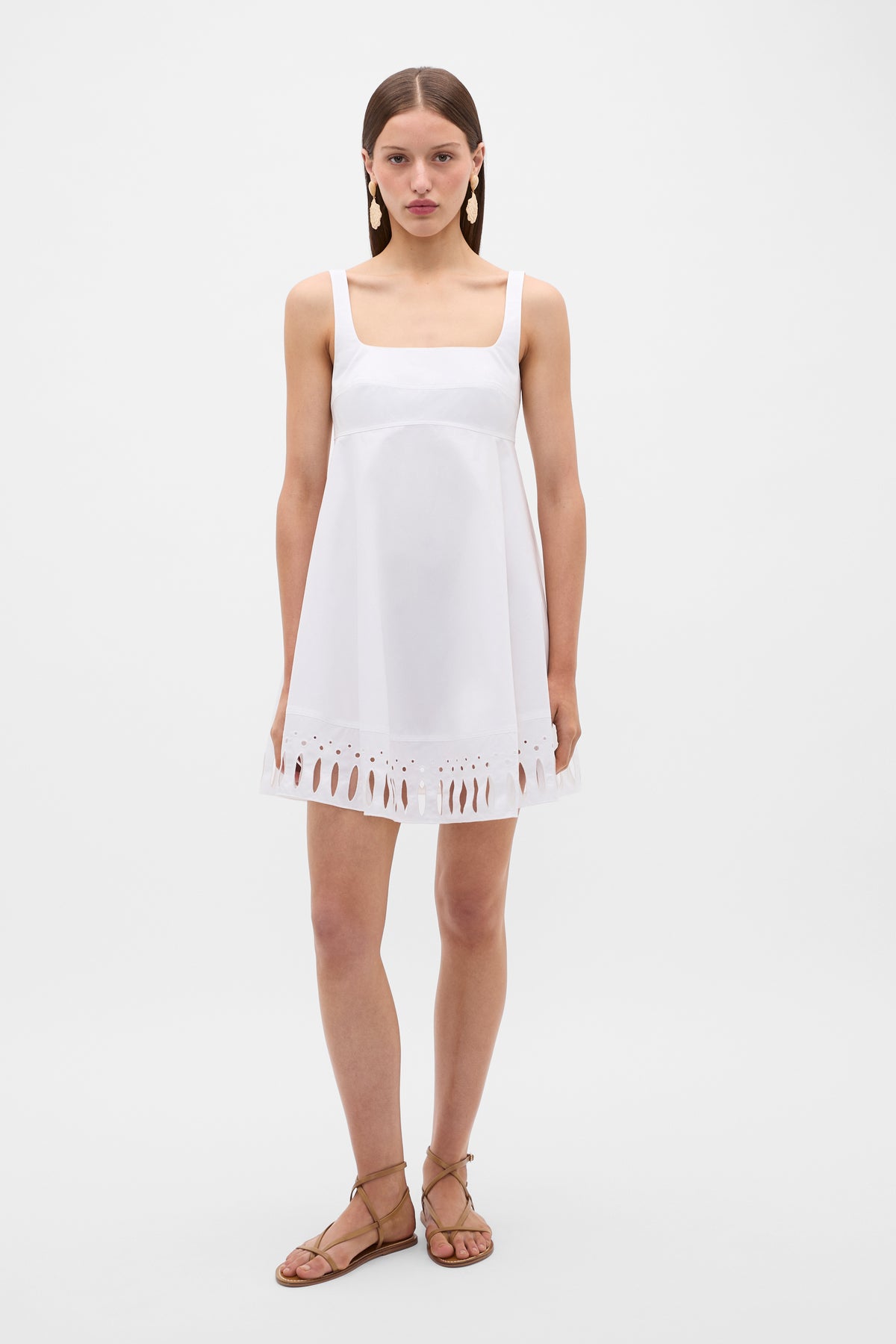 Poplin Cutwork Mini Dress