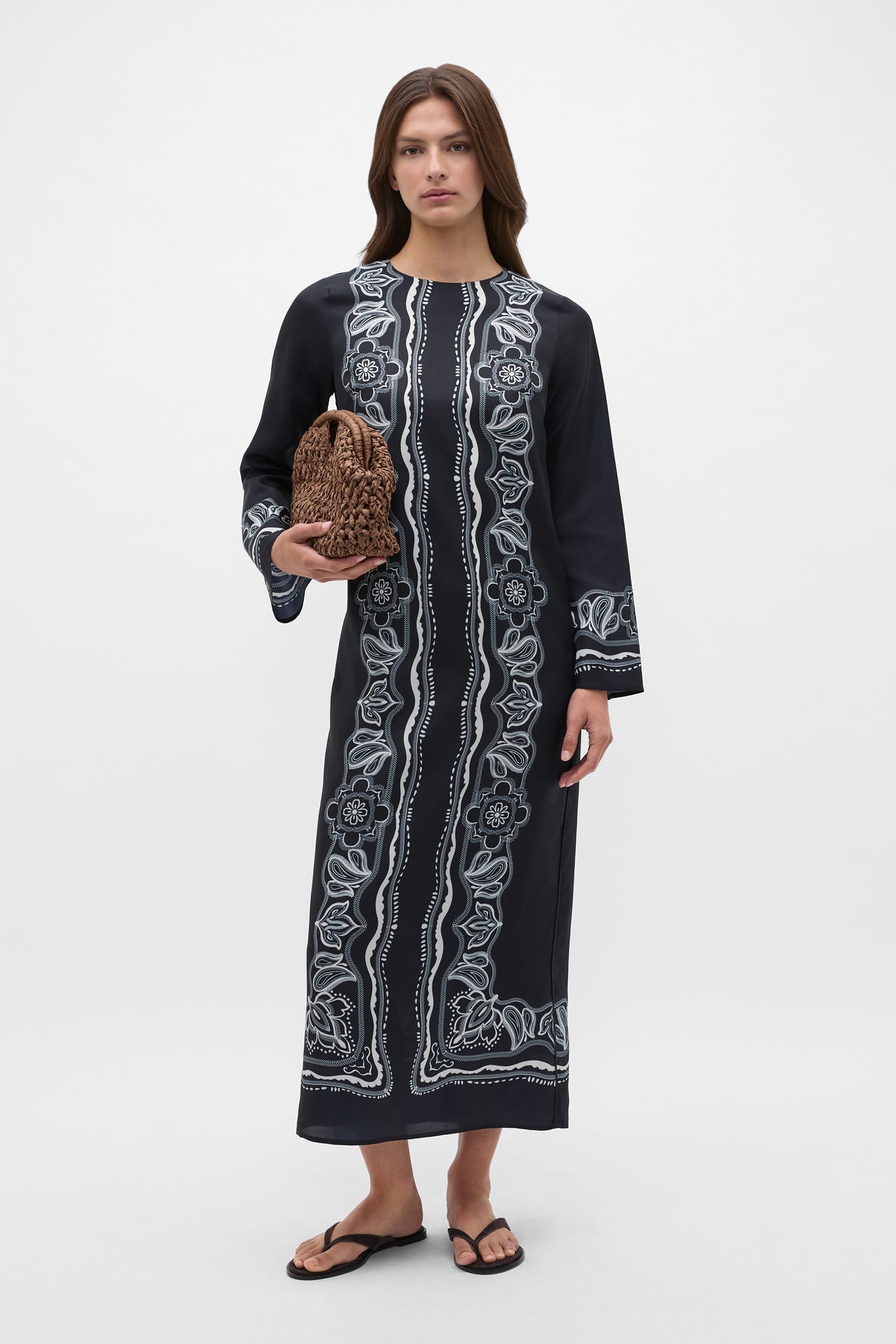 Scarf Print Midi Dress