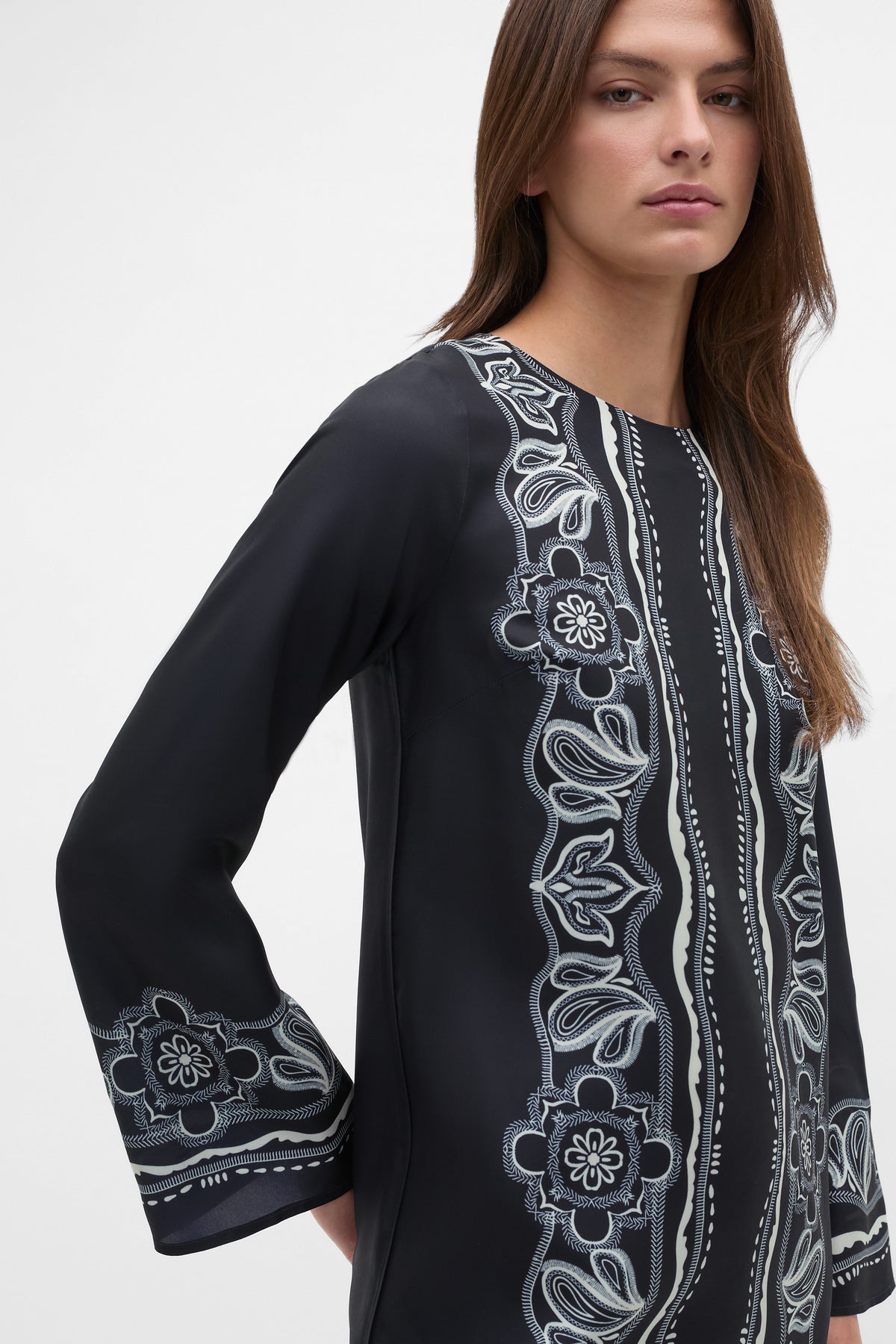 Scarf Print Midi Dress
