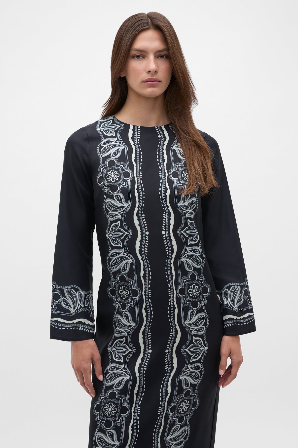 Scarf Print Midi Dress