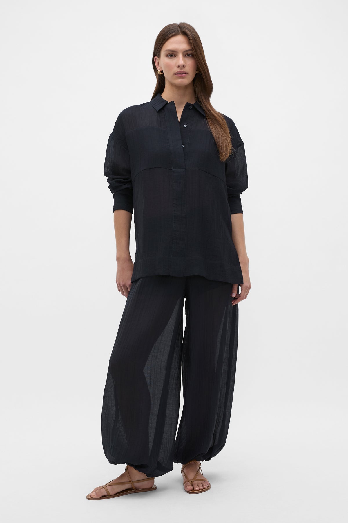 Semi Sheer Crinkle Pant