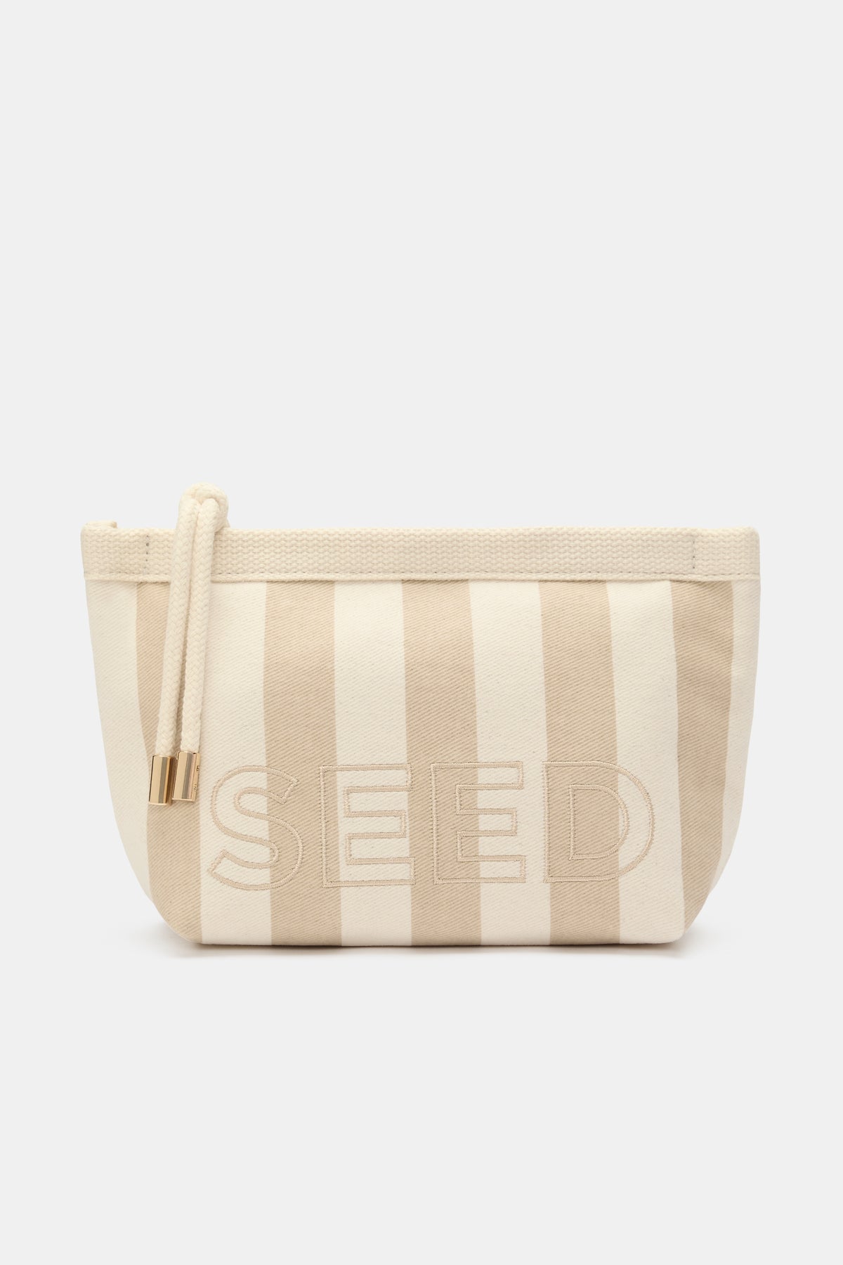 Small Seed Stripe Cosmetic Bag