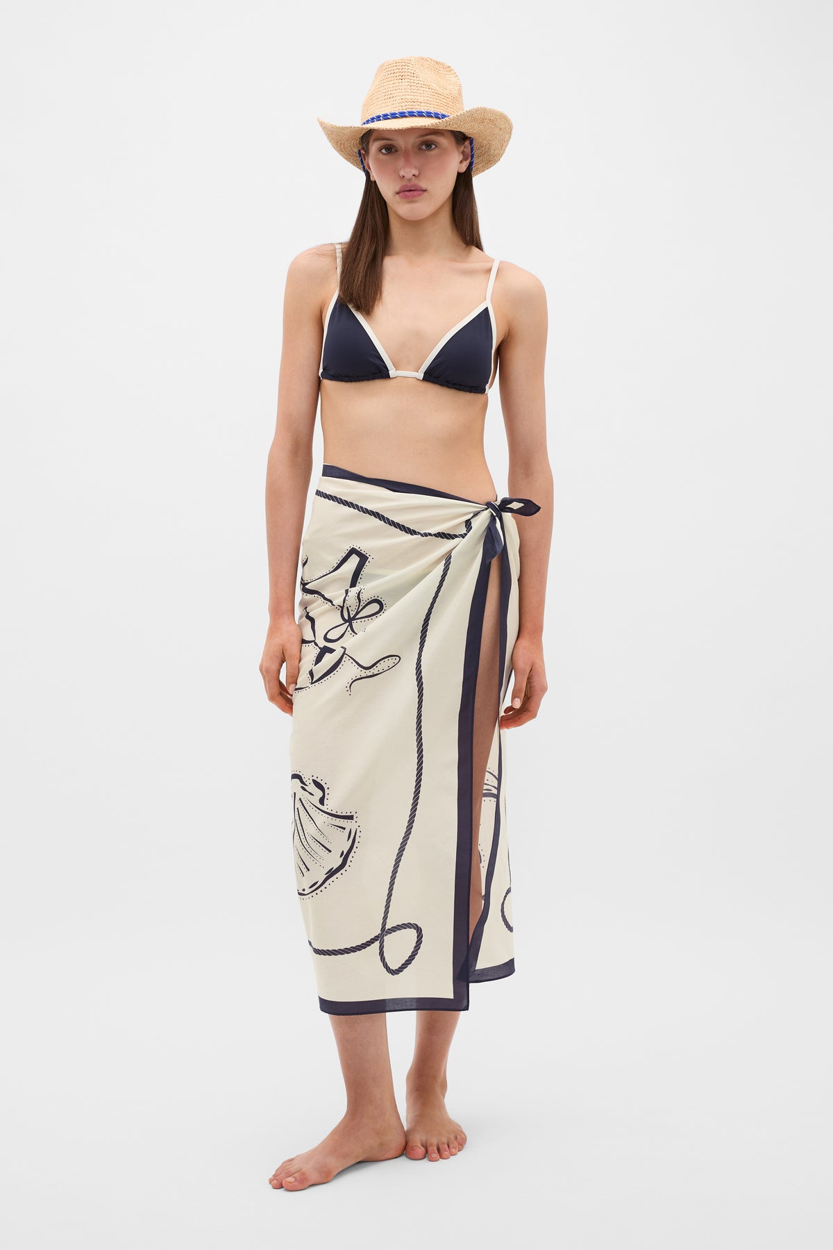 Large Seashell Printed Scarf