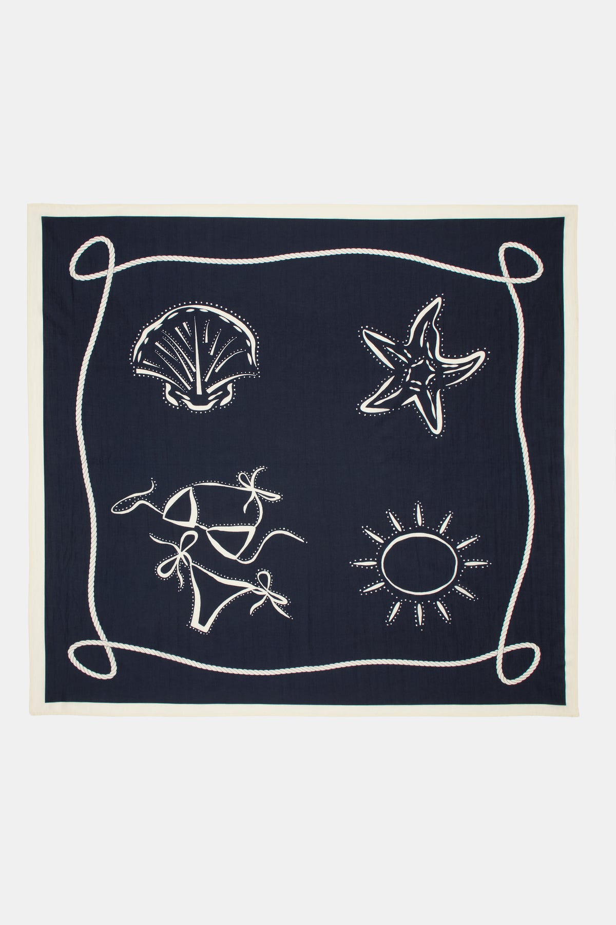 Large Seashell Printed Scarf