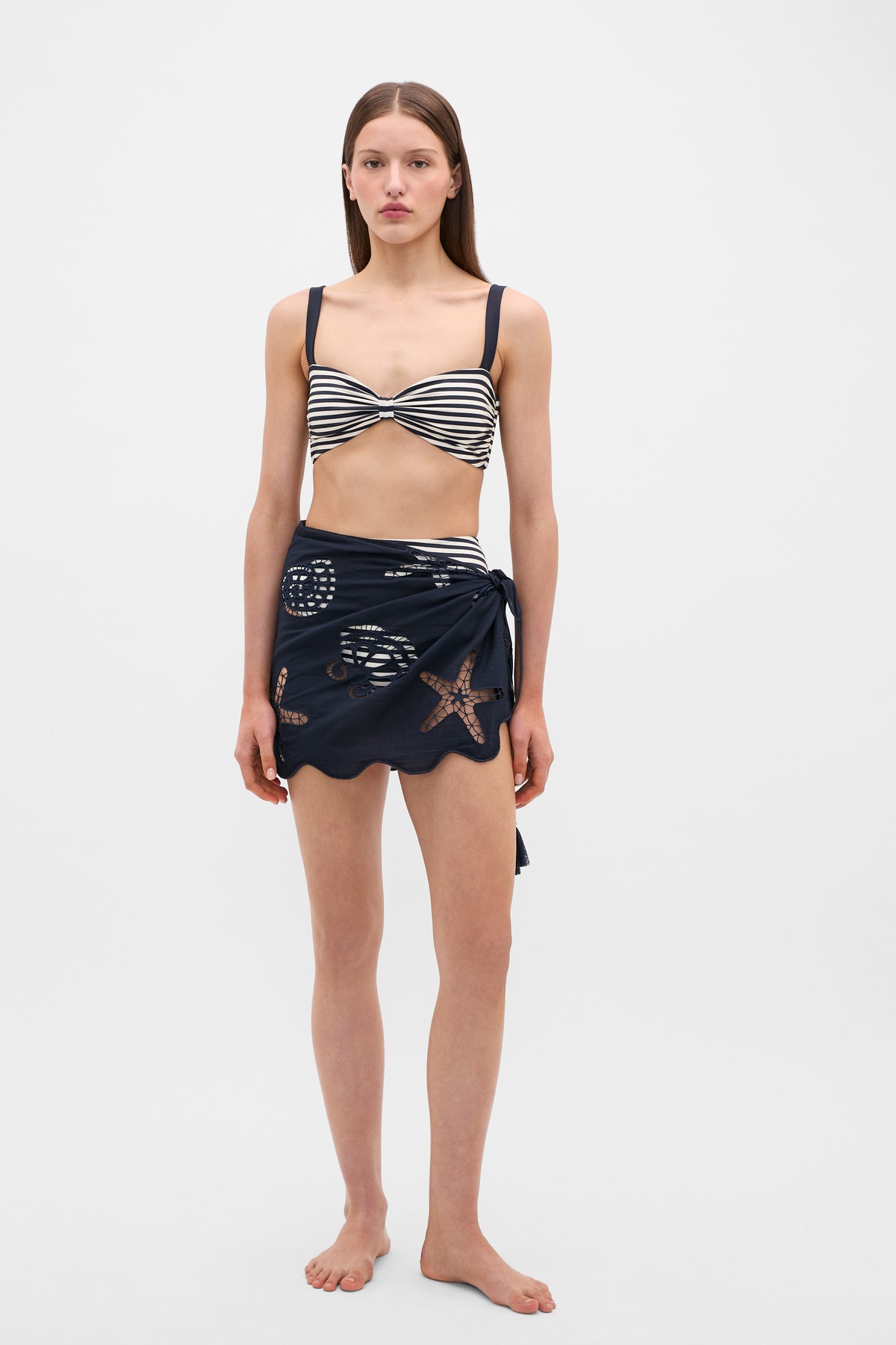 Seashell Embroidered Short Sarong