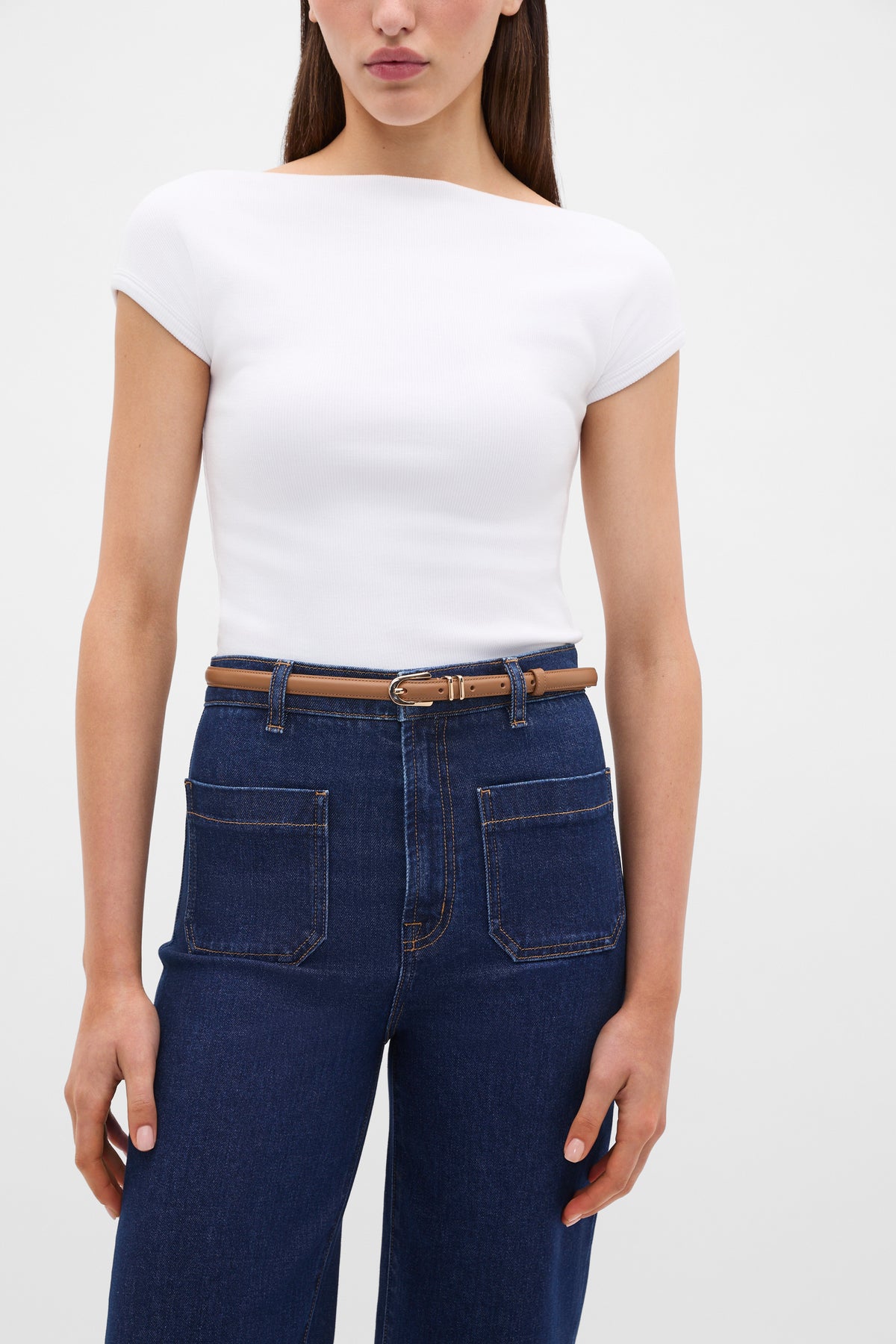 Avah Narrow Leather Belt