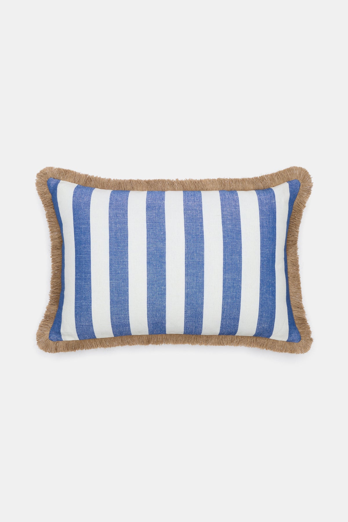 Block Stripe Fringed Cushion