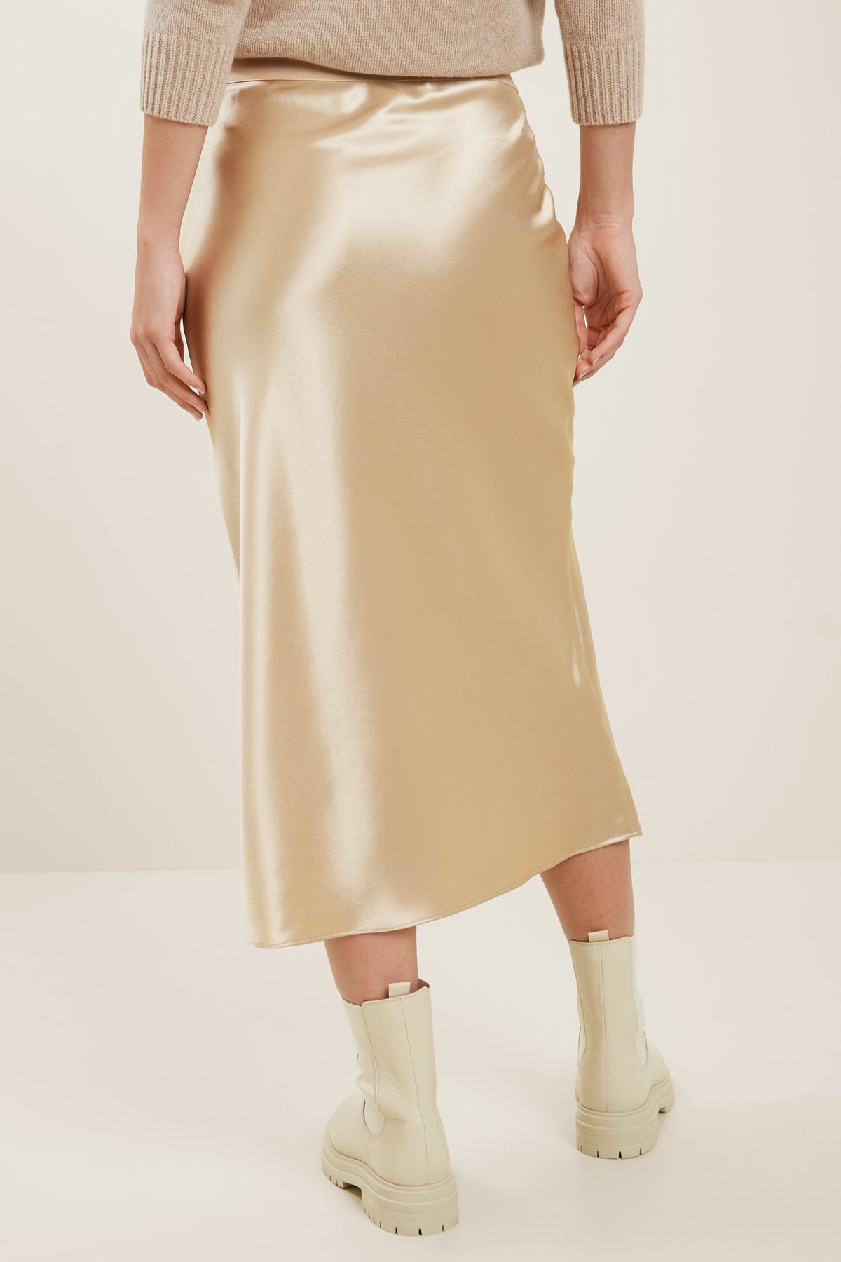 Satin Slip Midi Skirt