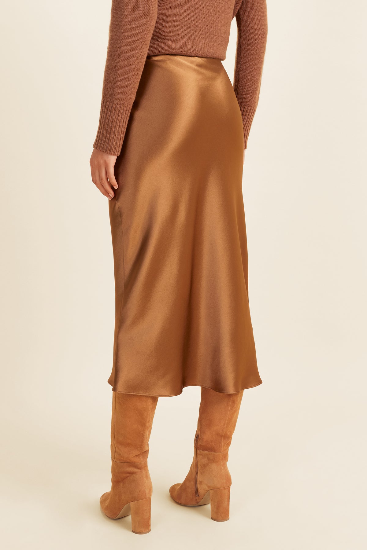 Satin Slip Midi Skirt