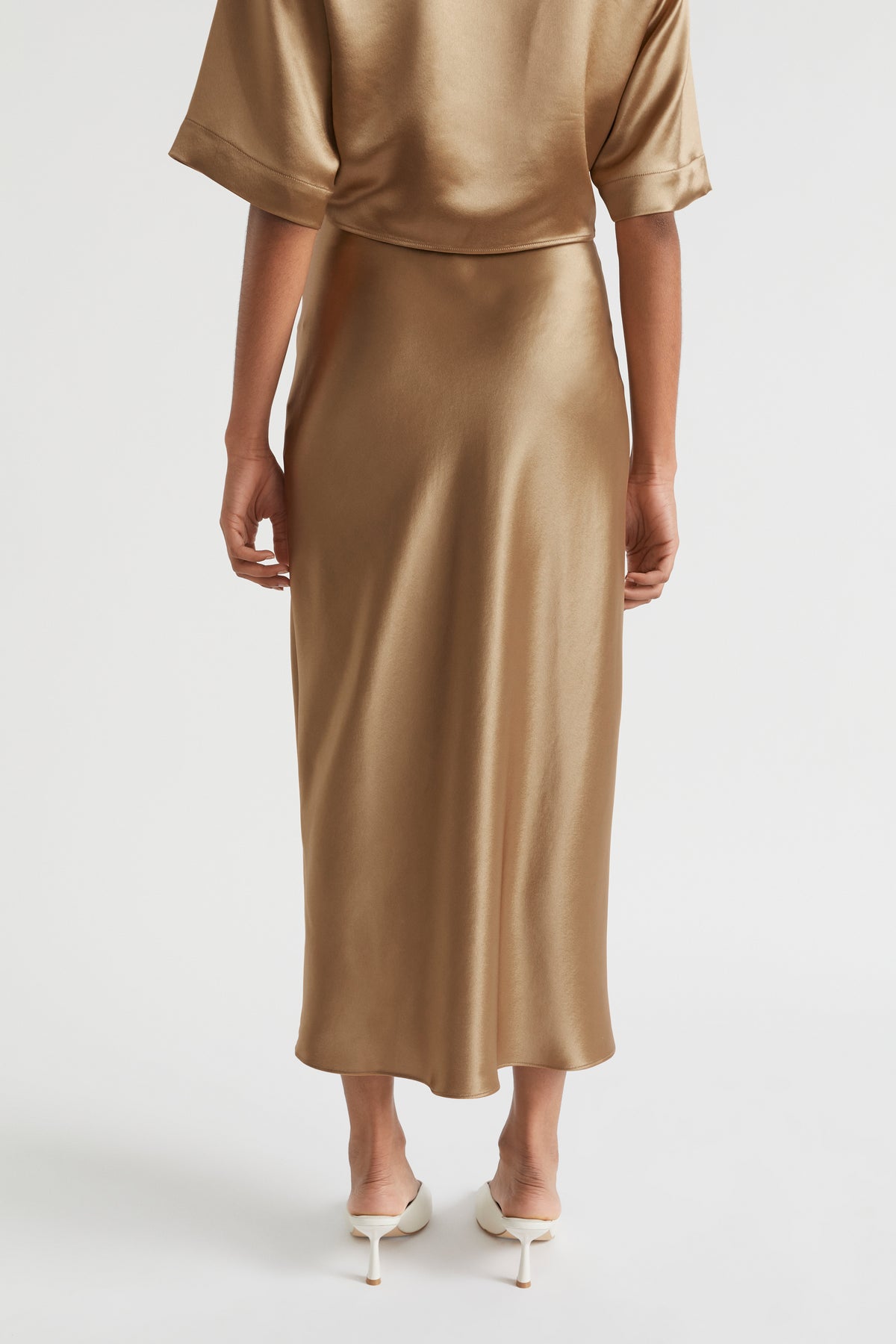 Satin Slip Midi Skirt